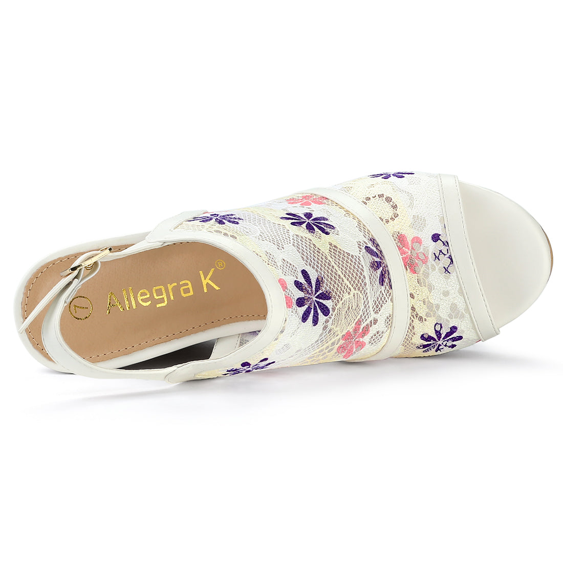 Sandalias de cuña con plataforma y punta abierta para mujer