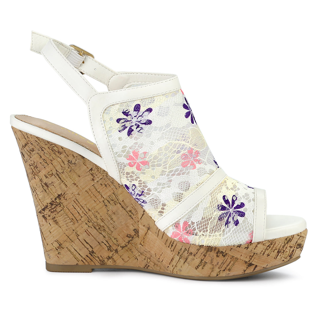 Sandalias de cuña con plataforma y punta abierta para mujer