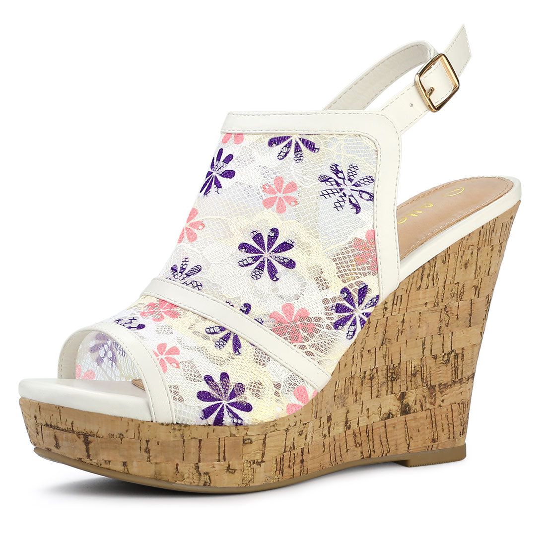 Sandalias de cuña con plataforma y punta abierta para mujer