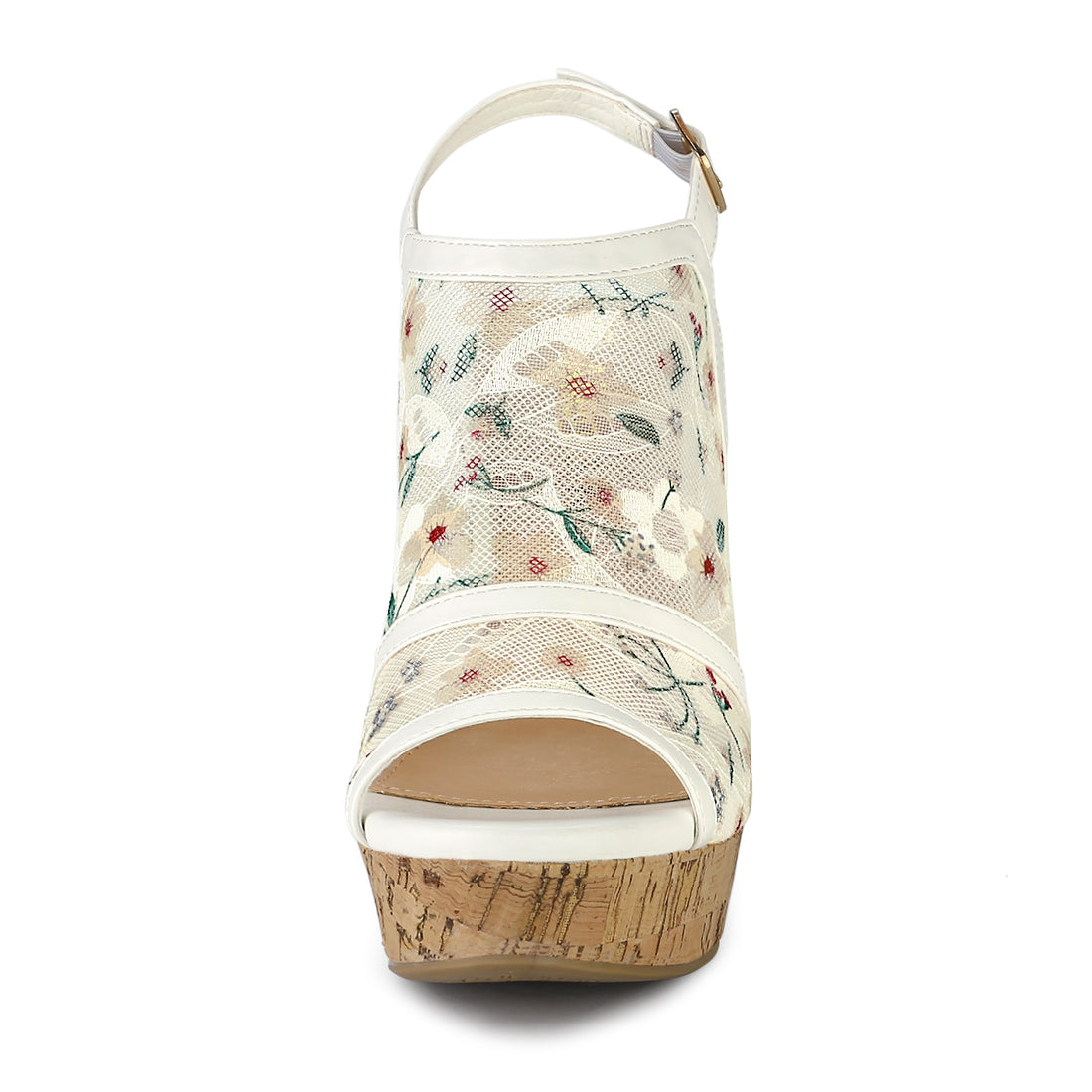 Sandalias de cuña con plataforma y punta abierta para mujer