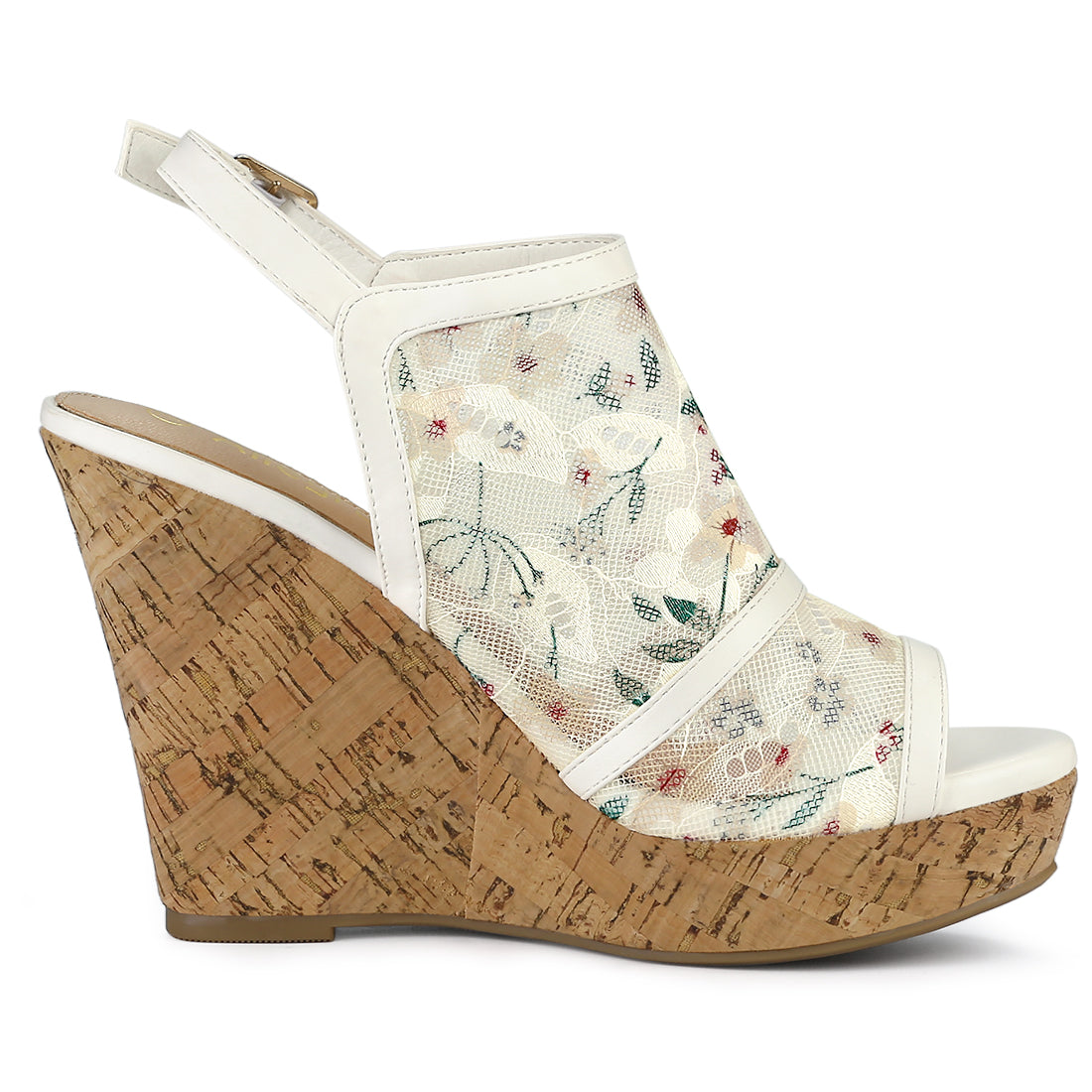 Sandalias de cuña con plataforma y punta abierta para mujer