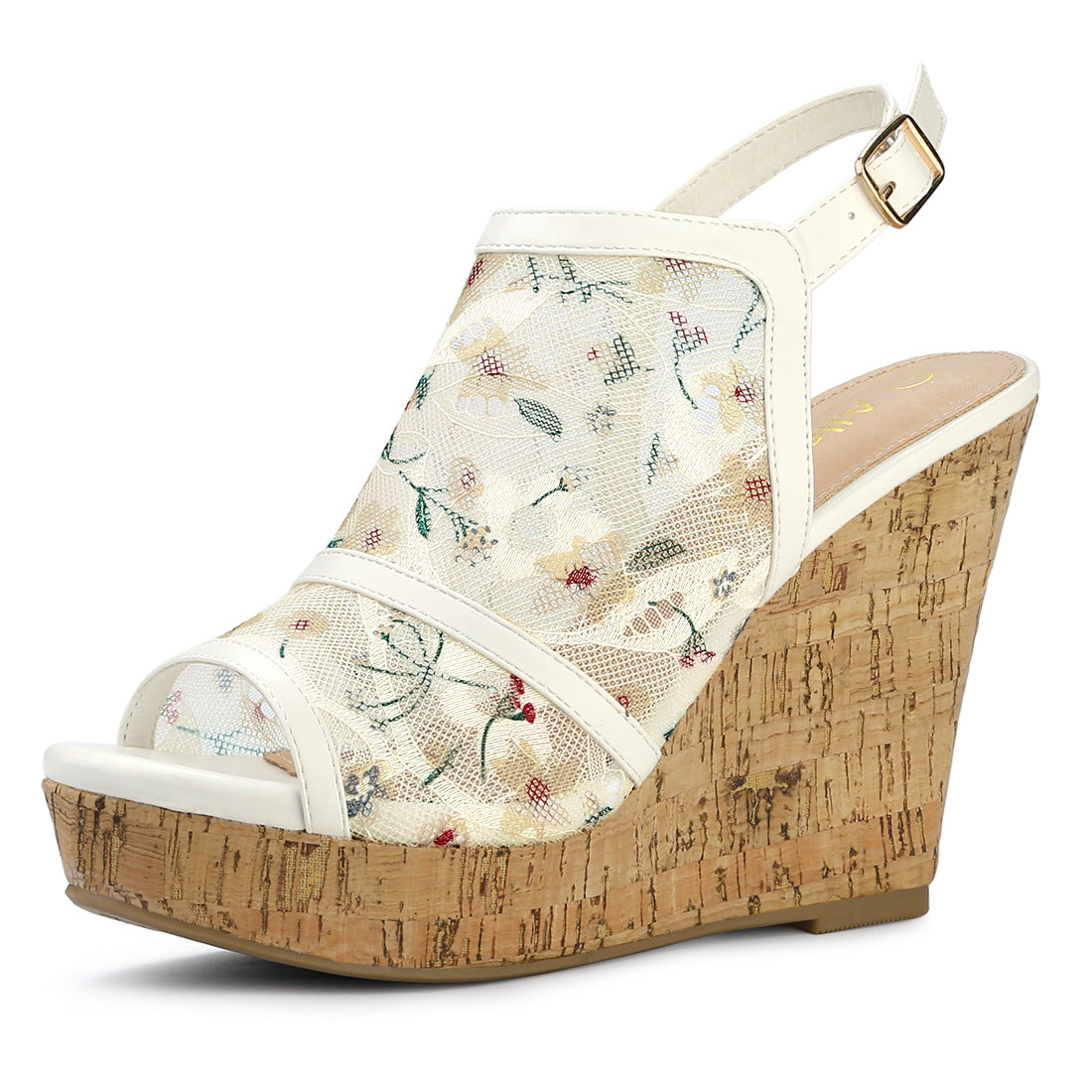 Sandalias de cuña con plataforma y punta abierta para mujer