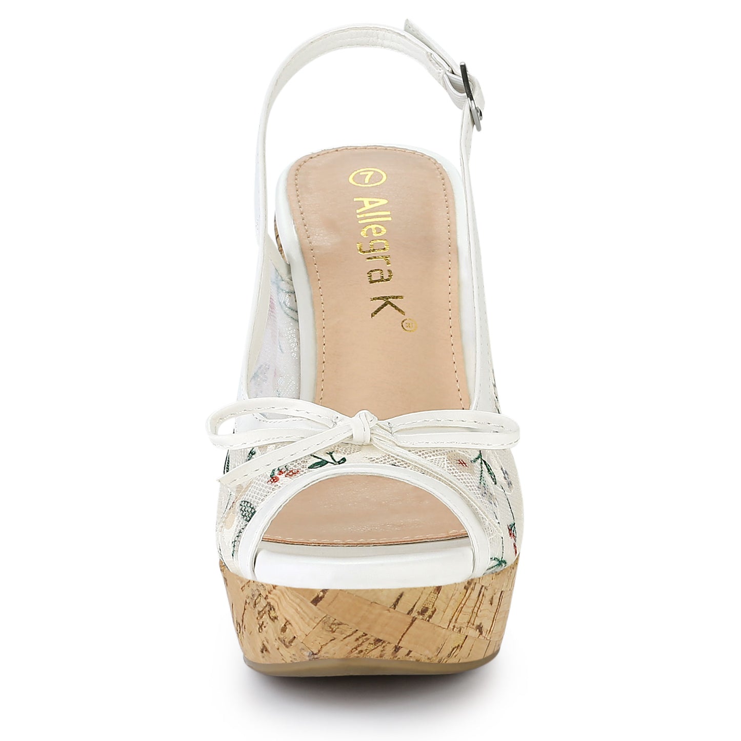 Women's Platform Heels Bow Lace Wedge Mustard Sandals