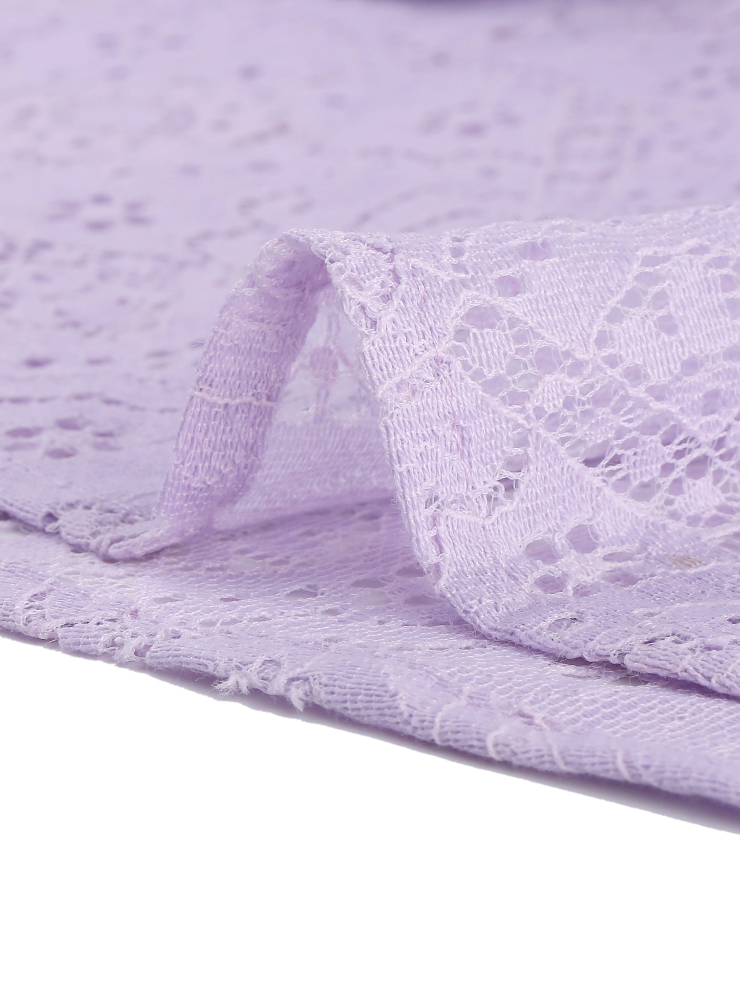Women's 3/4 Lantern Sleeve Semi Sheer Lace Top