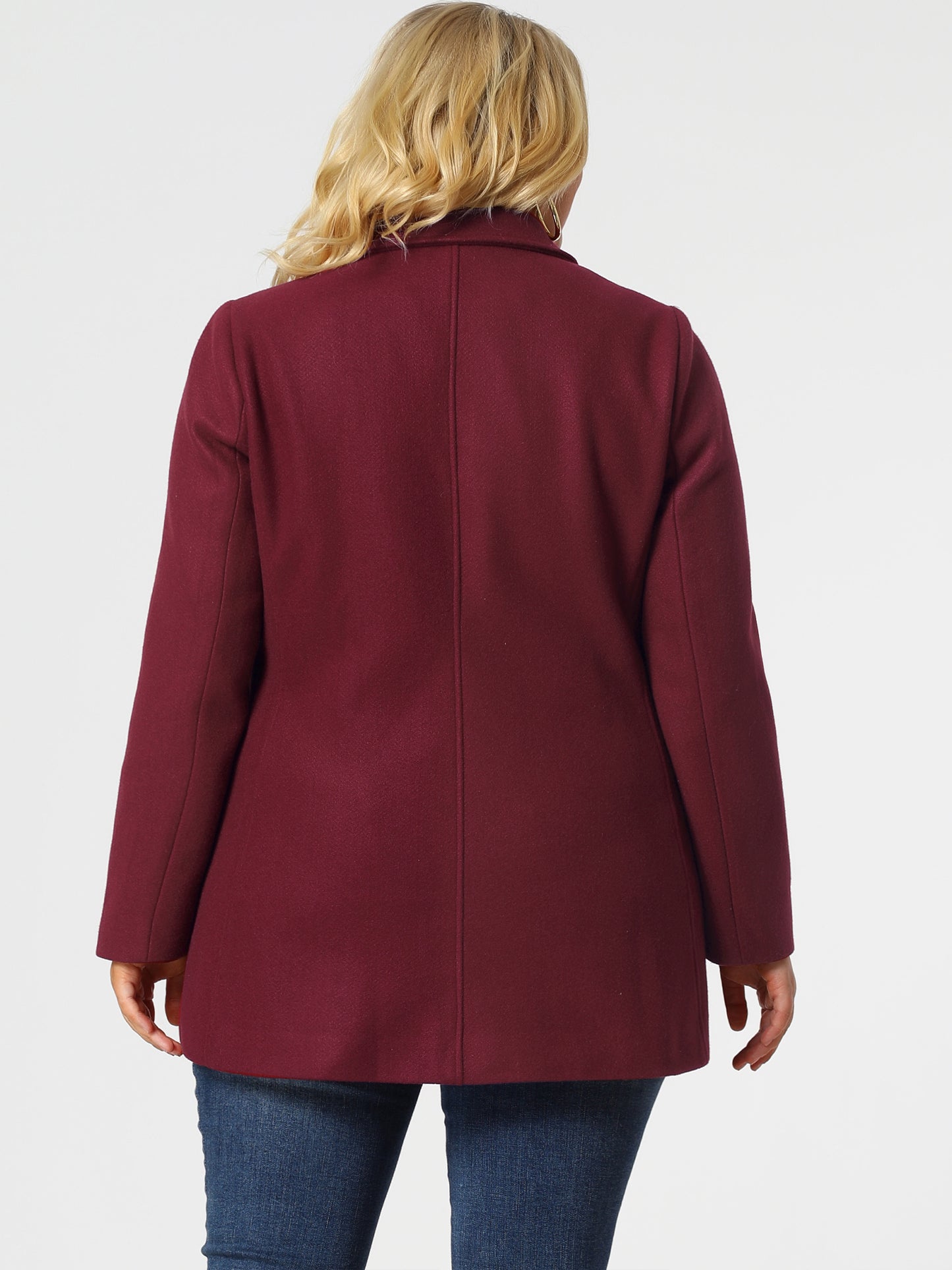 Women's Plus Size Notched Lapel Double Breasted Coat