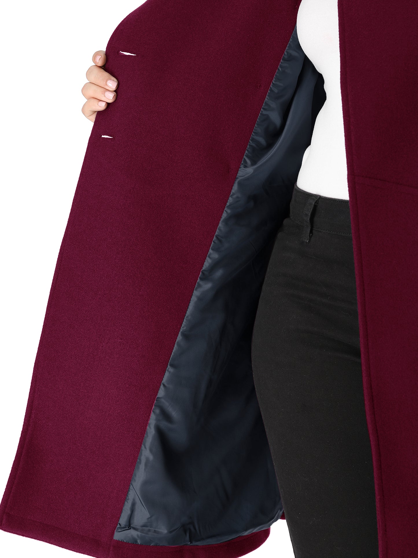 Women's Plus Size Coat A-Line Peter Pan Collar Double Breasted Fall Winter Peacoat