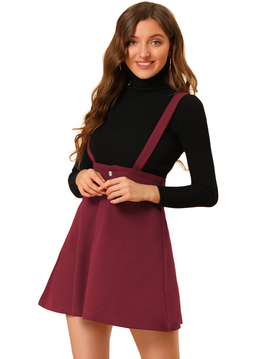 Women's Overall Skirt Straps Flared Skater Short Suspender Skirt