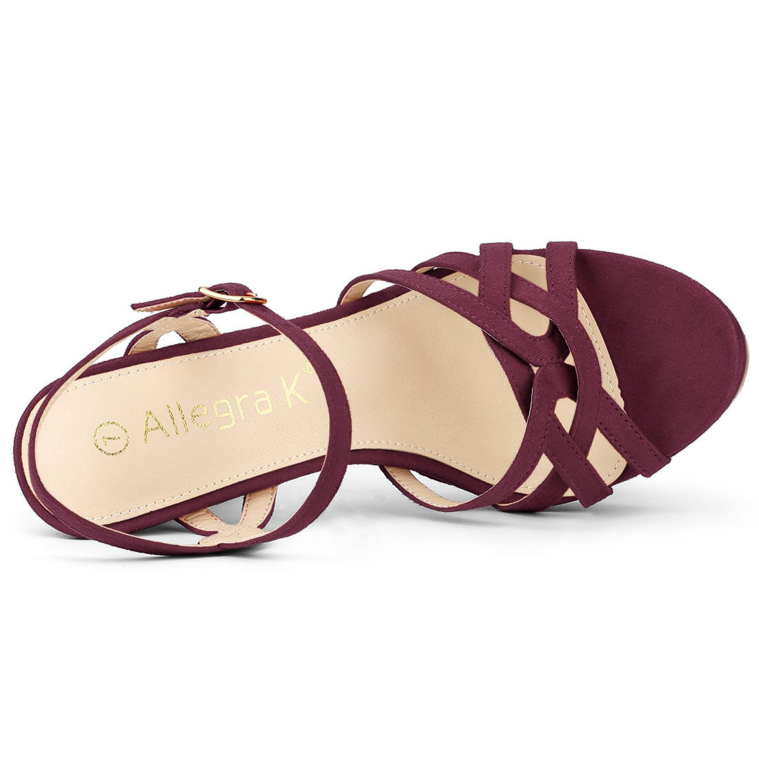 Sandalias de plataforma con tiras y tacón de aguja para mujer
