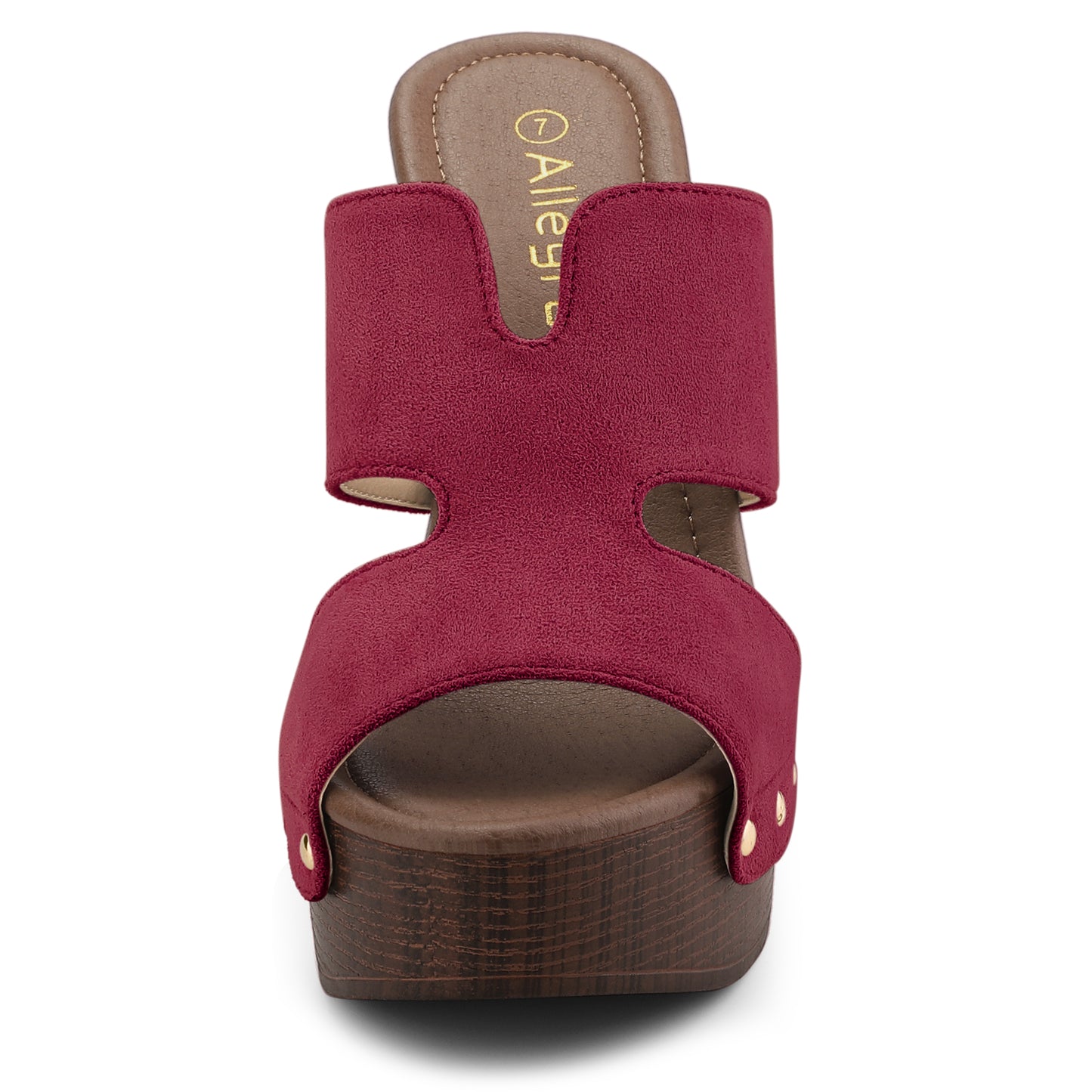 Women's Faux Suede Platform High Block Heel Slides Sandals