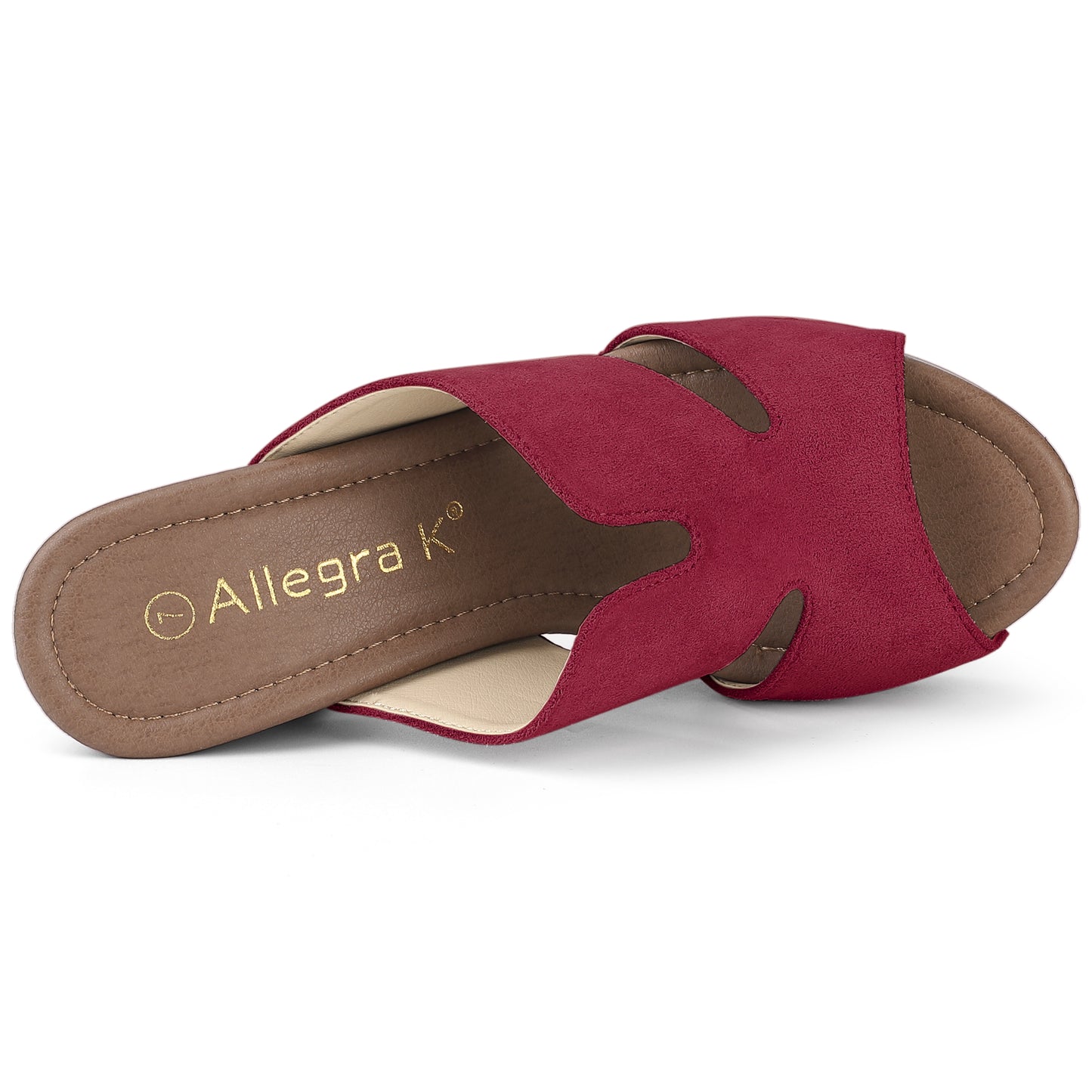 Women's Faux Suede Platform High Block Heel Slides Sandals
