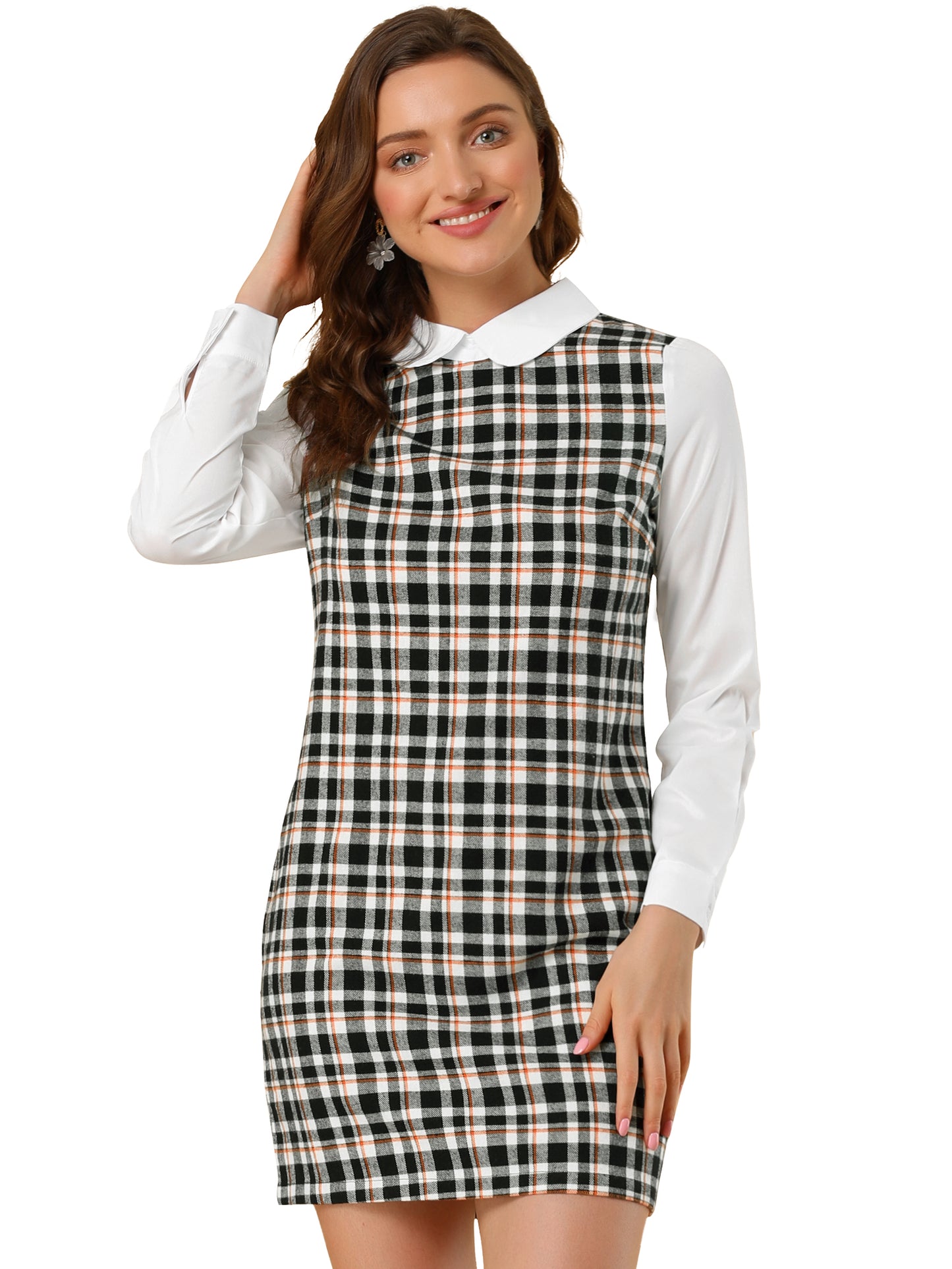 Women's Peter Pan Long Sleeve Mini Dress