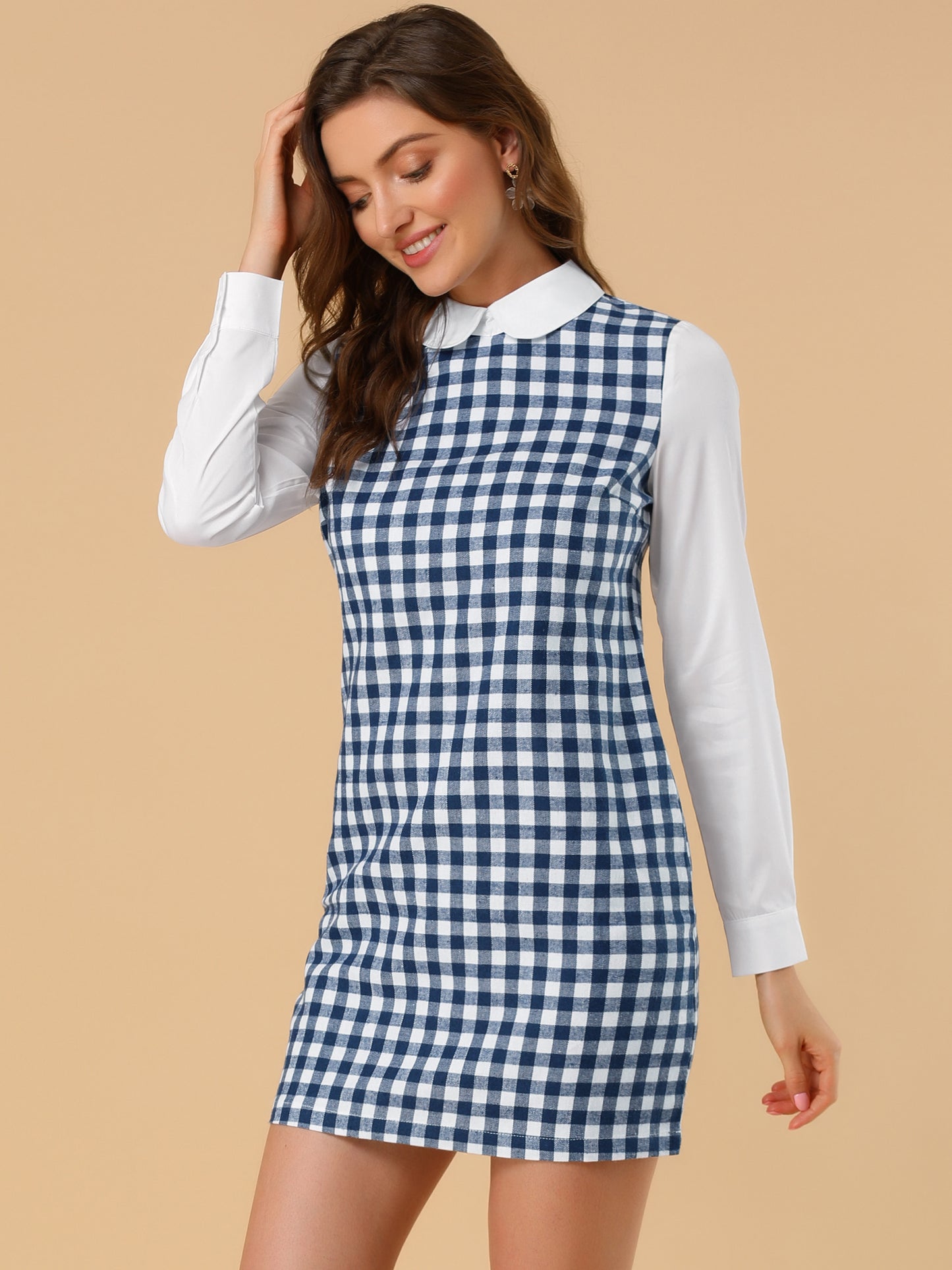 Women's Peter Pan Long Sleeve Mini Dress