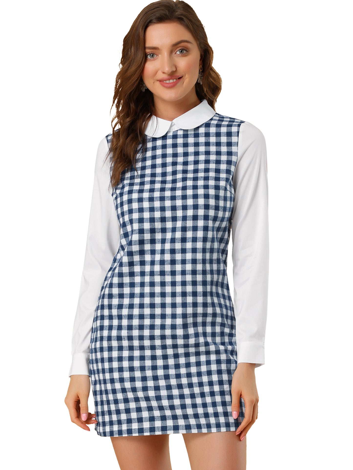 Women's Peter Pan Long Sleeve Mini Dress