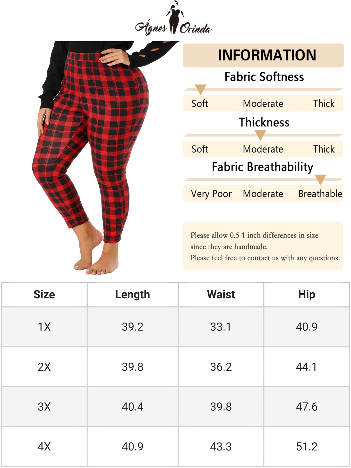 Women Plus Size Check Leggings Stretch Festive Glen Plaid Skinny Pant Legging Christmas