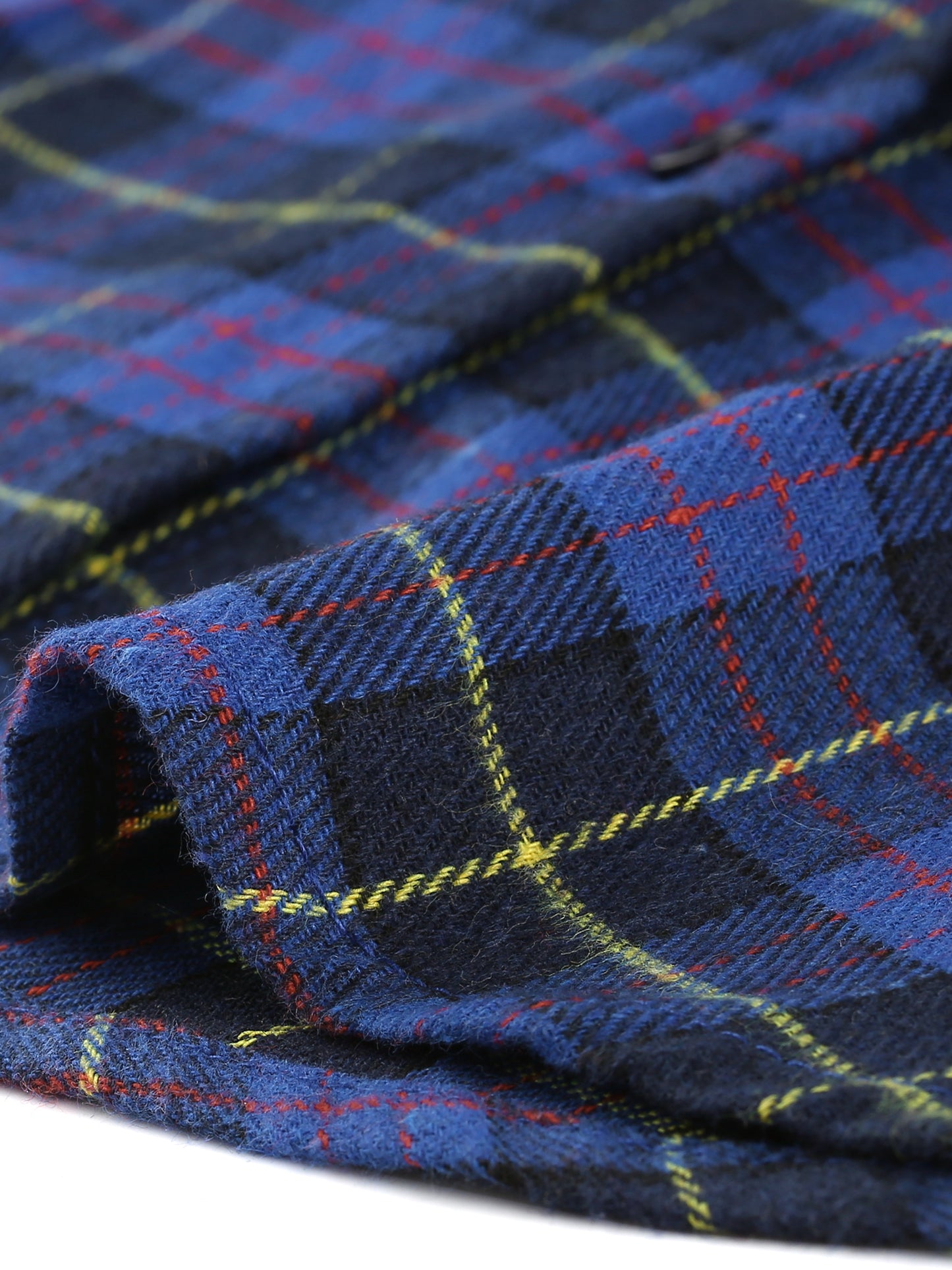 Women's Plaid Tie Neck Button Down Long Sleeves Shirt