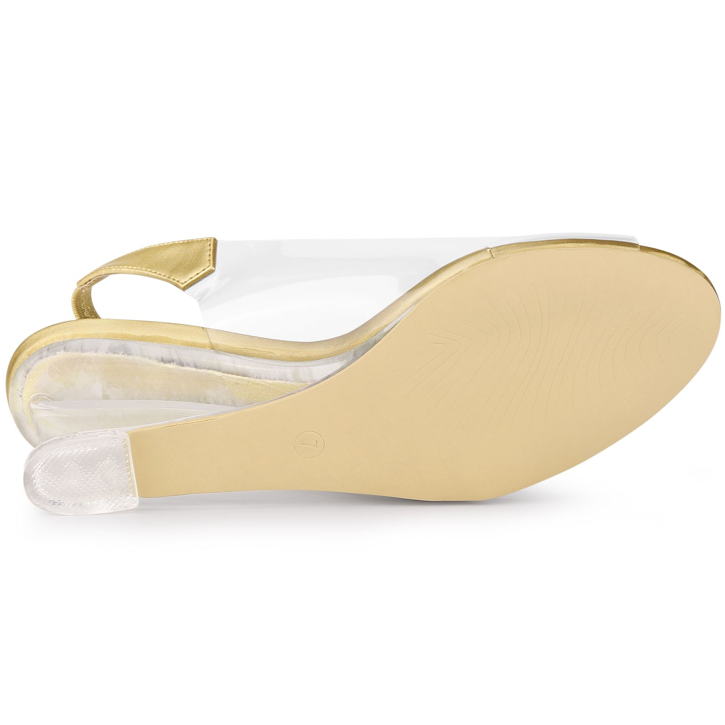 Sandalias de mujer con punta abierta, tacones de cuña transparentes y diamantes de imitación