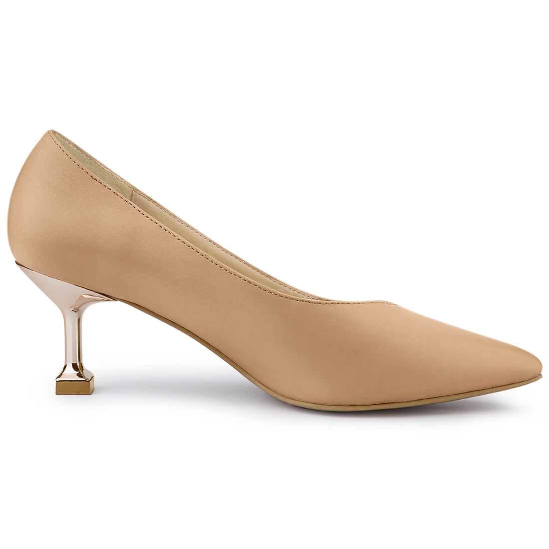 Women's Pointed Toe Low Kitten Heel Pumps