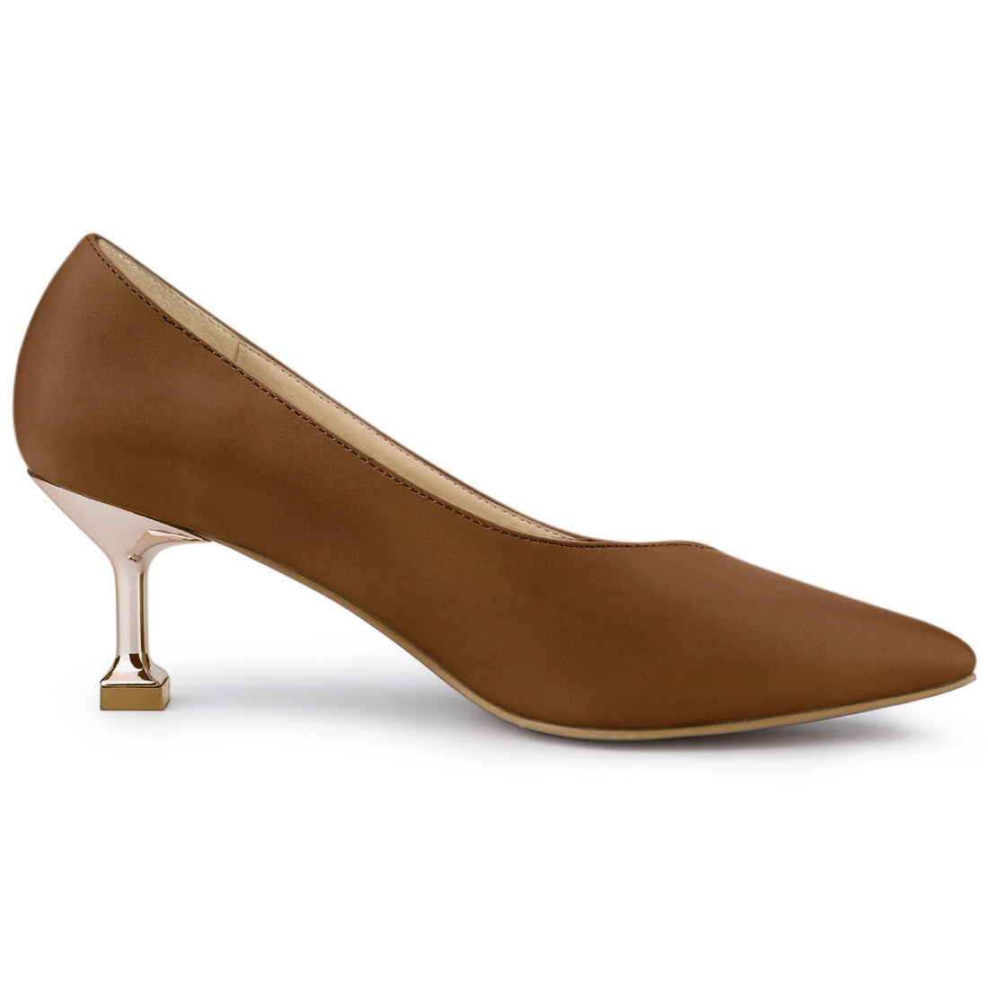 Women's Pointed Toe Low Kitten Heel Pumps