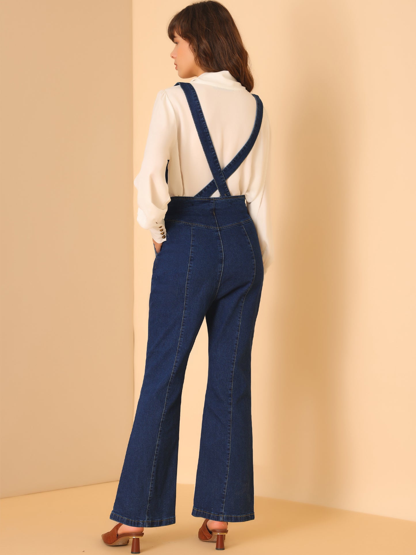 Pantalones vaqueros acampanados largos vintage para mujer