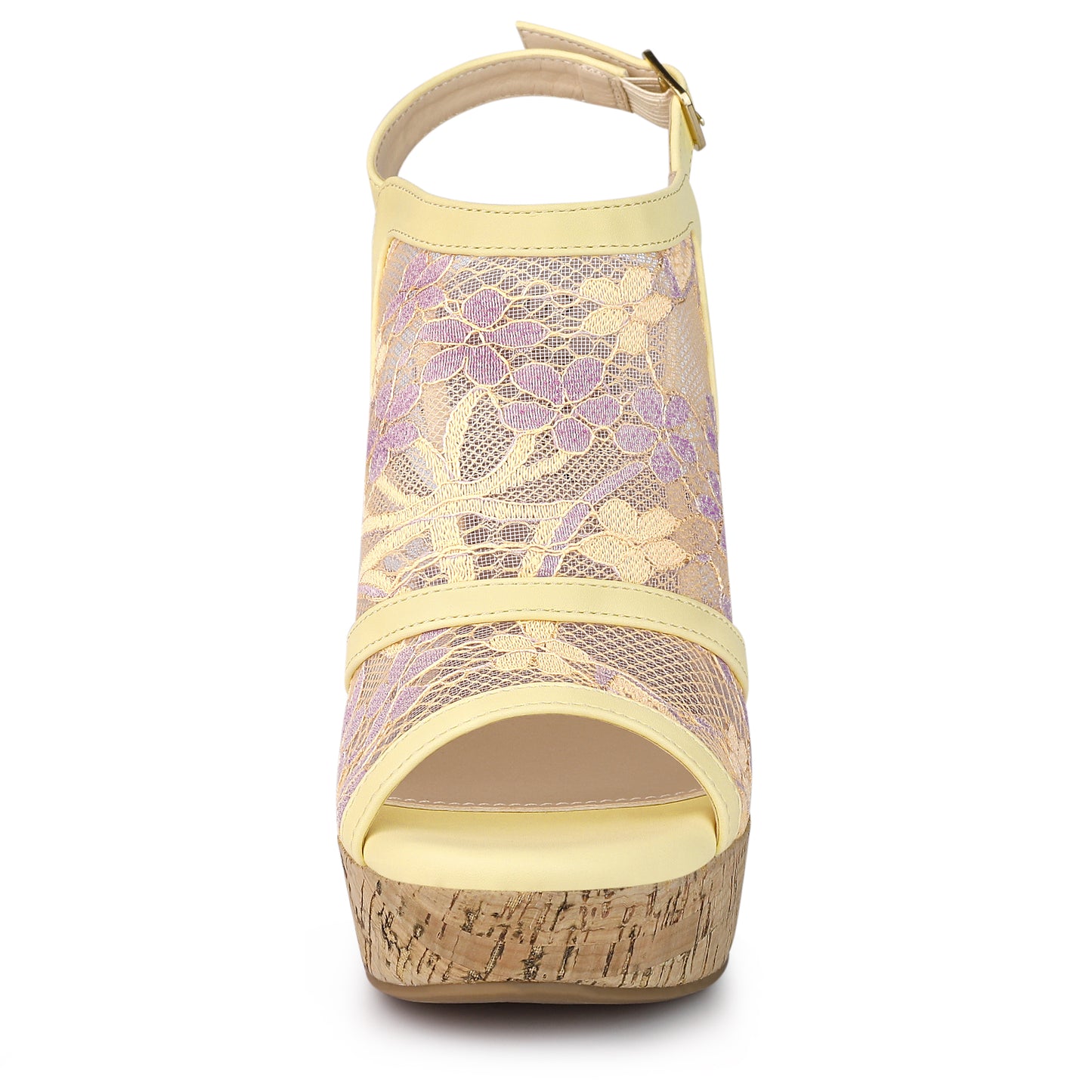 Women's Open Toe Platform Heels Lace Wedges Sandals