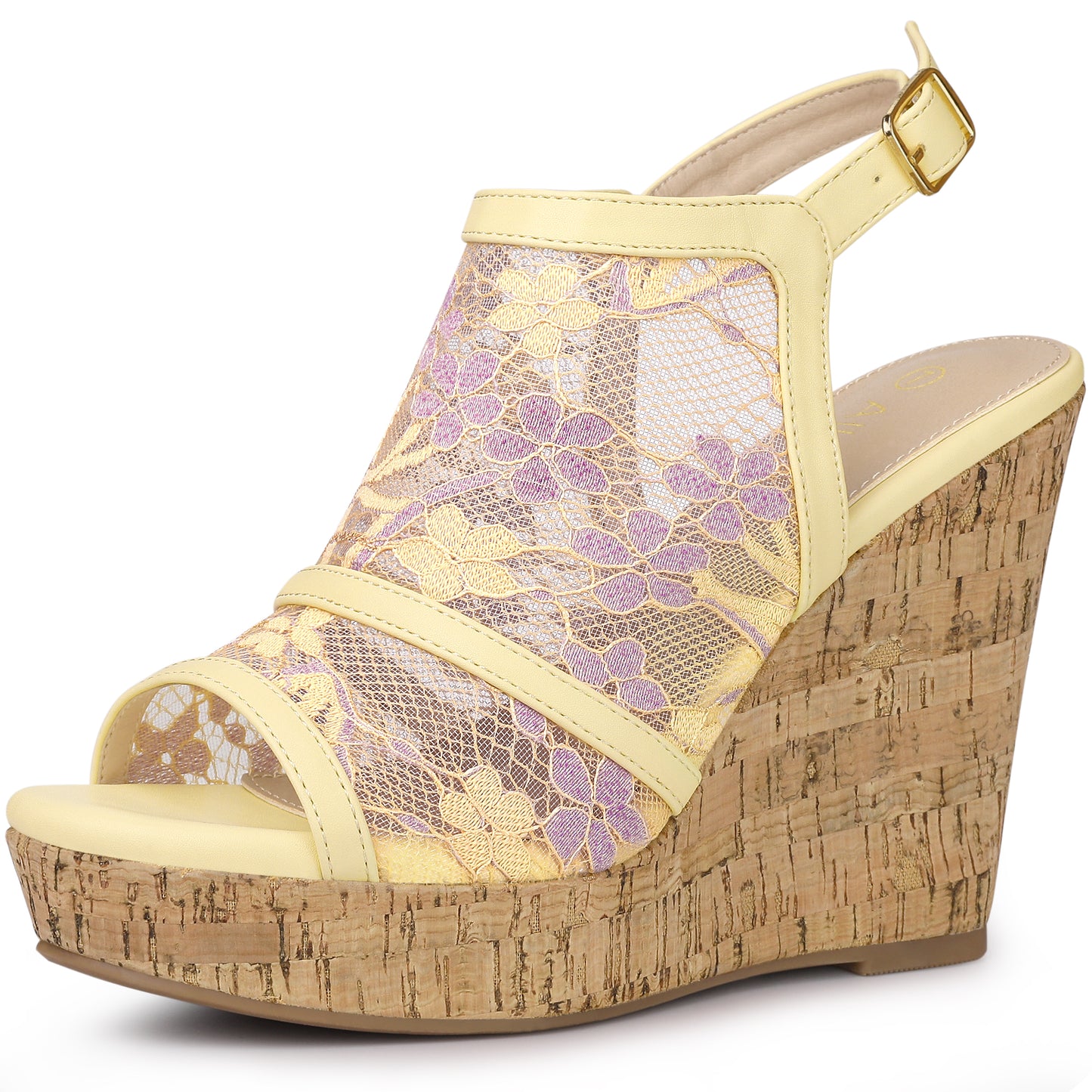Women's Open Toe Platform Heels Lace Wedges Sandals
