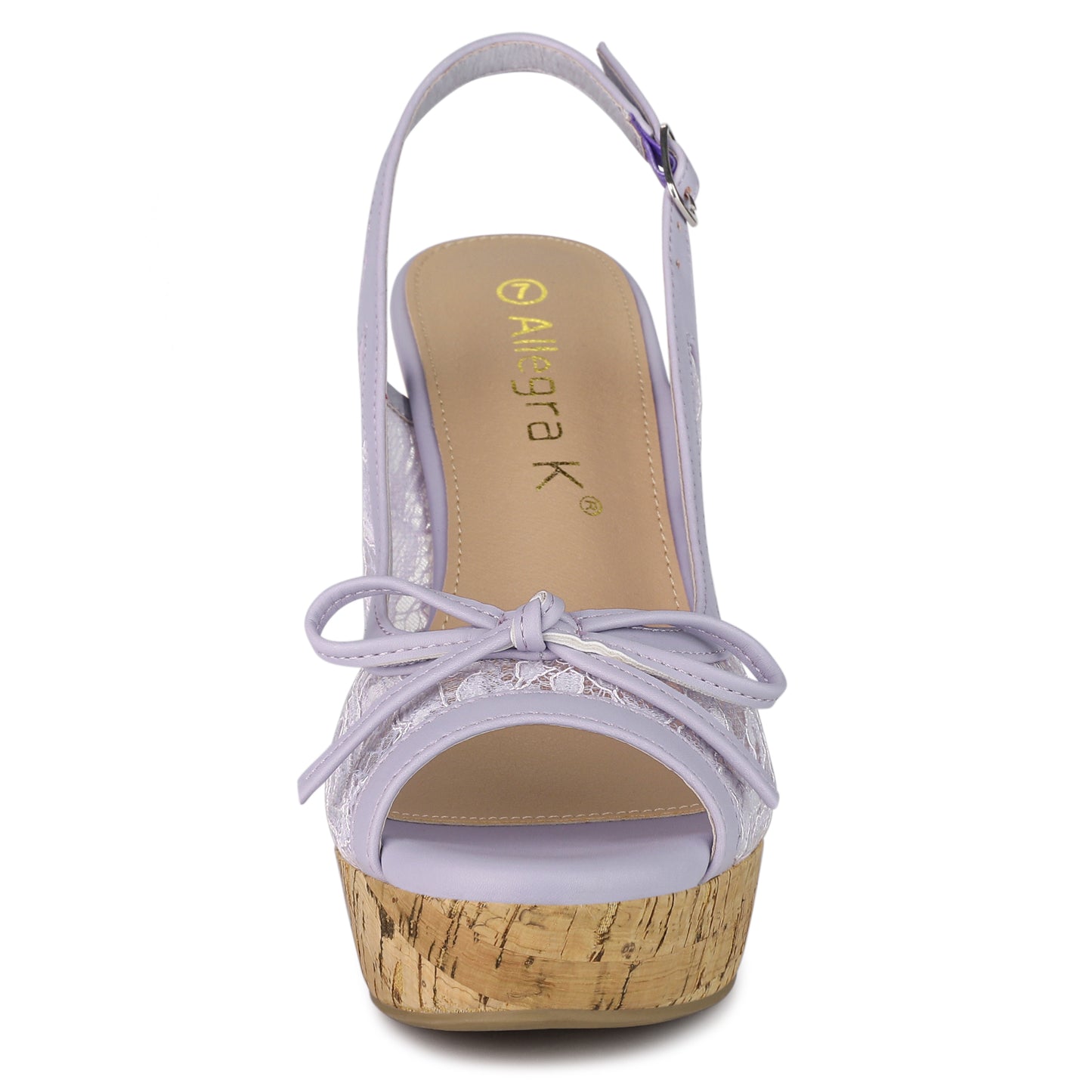 Women's Platform Heels Bow Lace Wedge Mustard Sandals