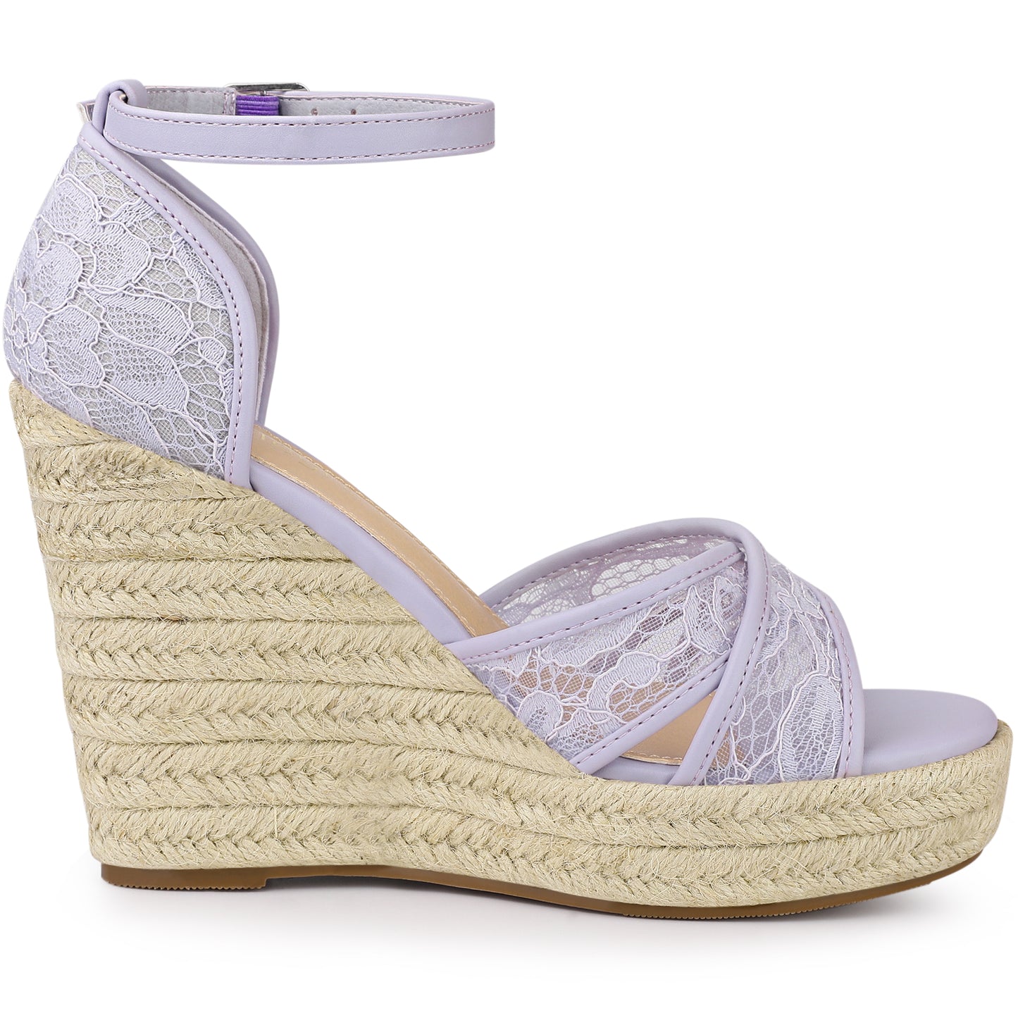 Sandalias de cuña con tiras en el tobillo para mujer