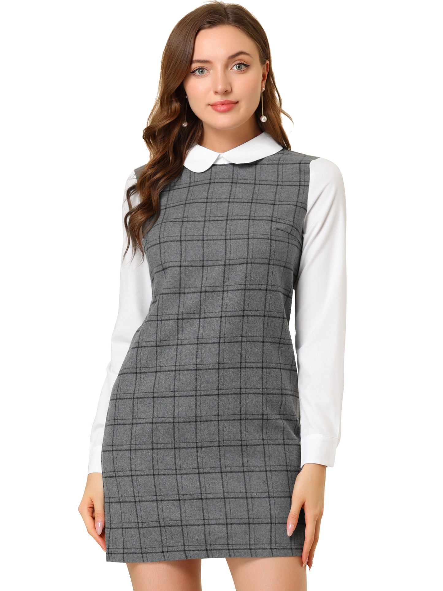 Women's Peter Pan Long Sleeve Mini Dress
