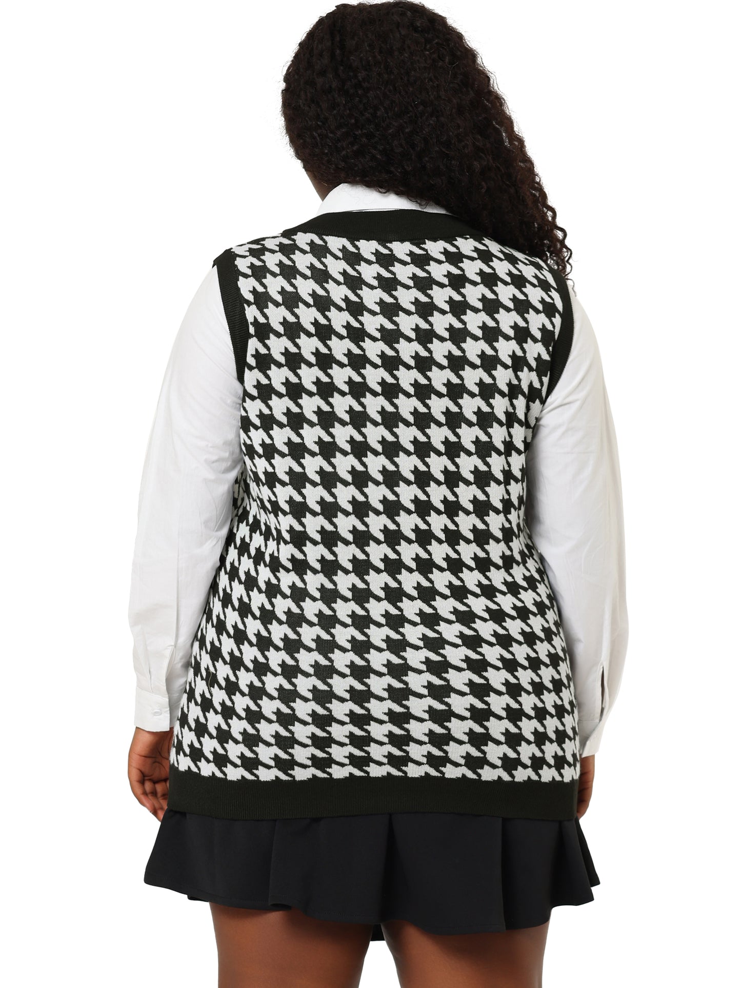 Women Plus Size Sweater Vests V Neck Sleeveless Knit Oversized Tunic Loose Pullover Top