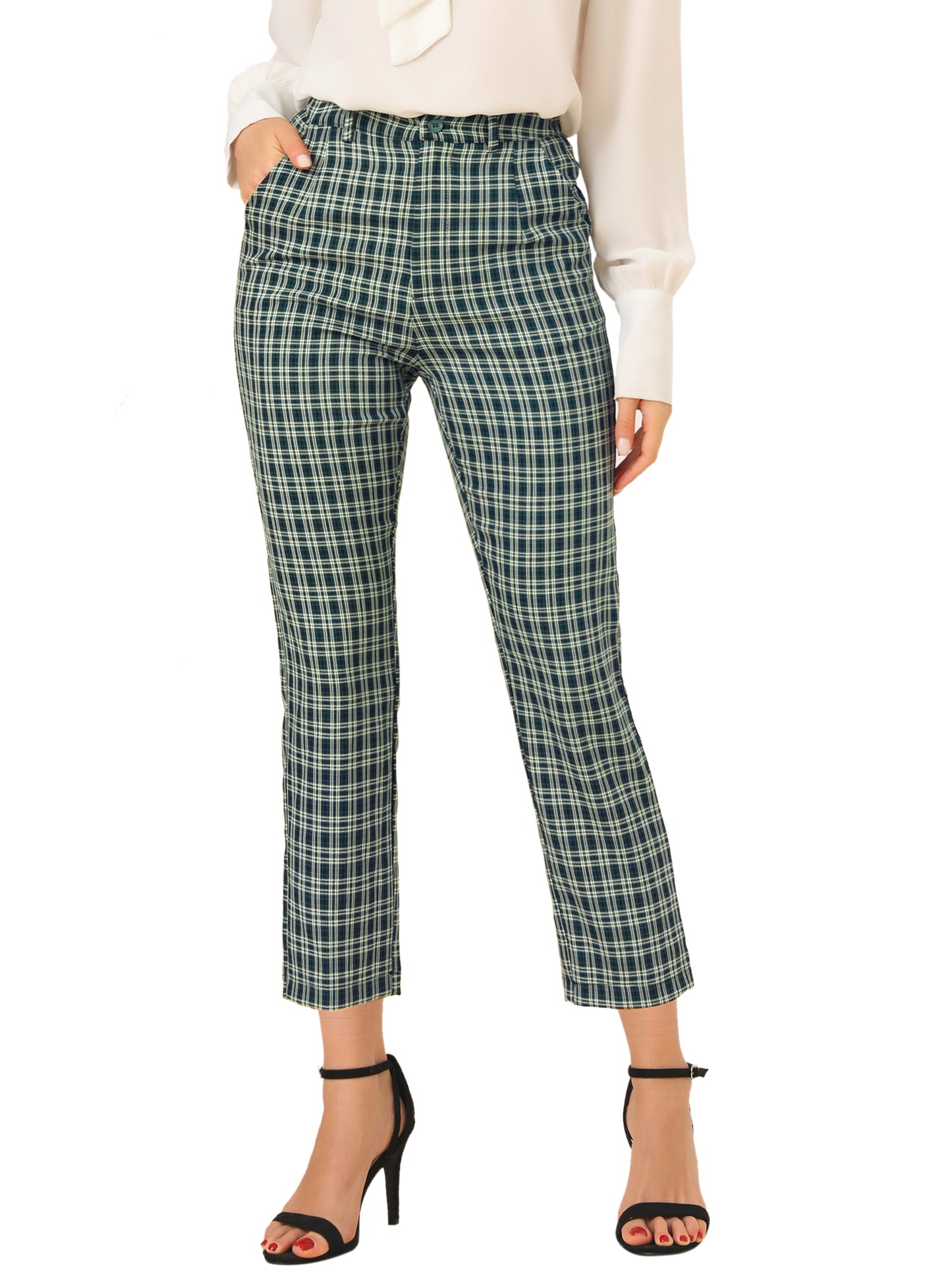Pantalones de trabajo de cintura alta para mujer (disponibles en tallas grandes)