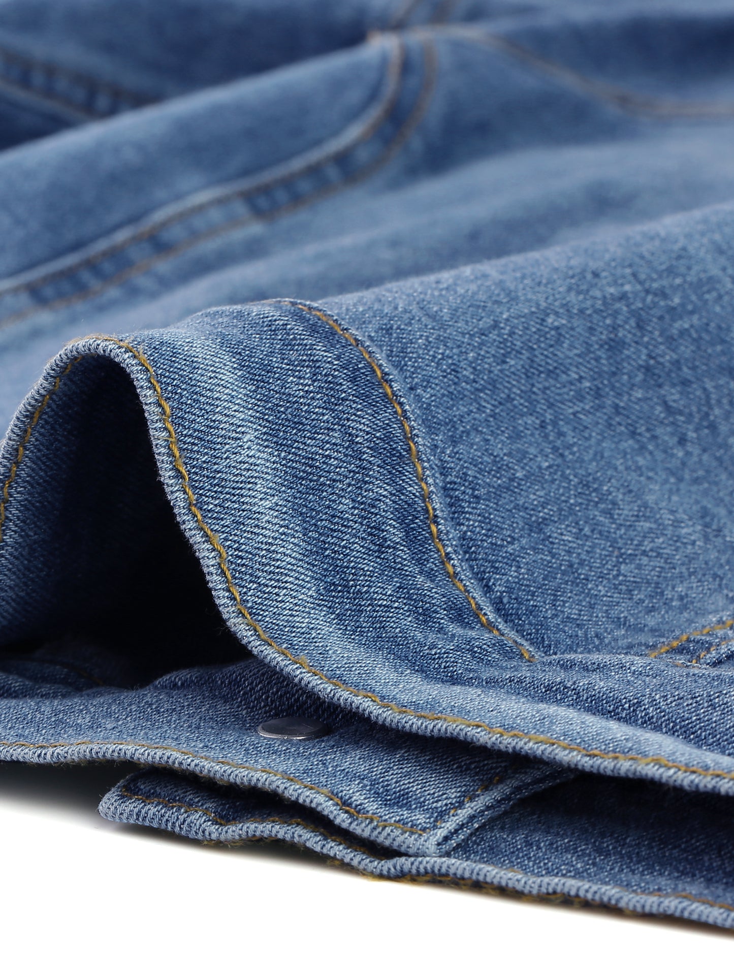 Women's Plus Size Button Closed Cropped Stitching Denim Jacket