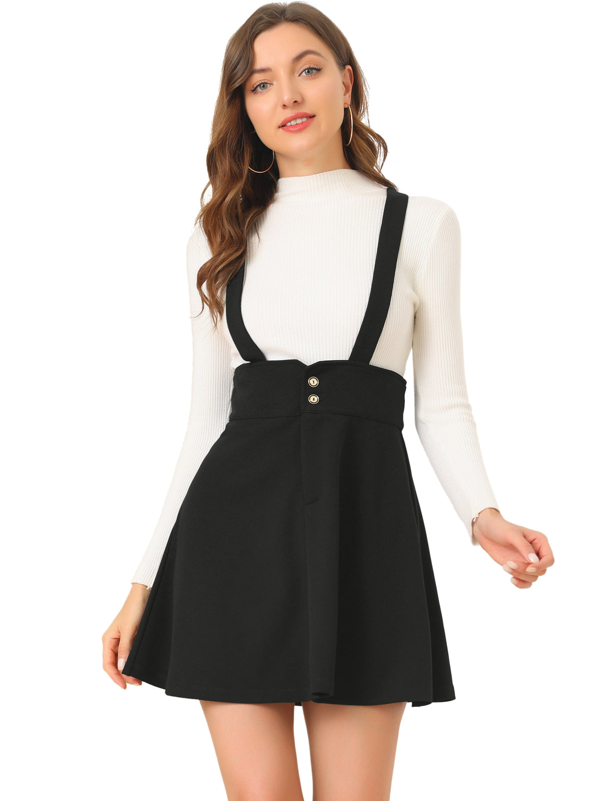 Women's Overall Skirt Straps Flared Skater Short Suspender Skirt