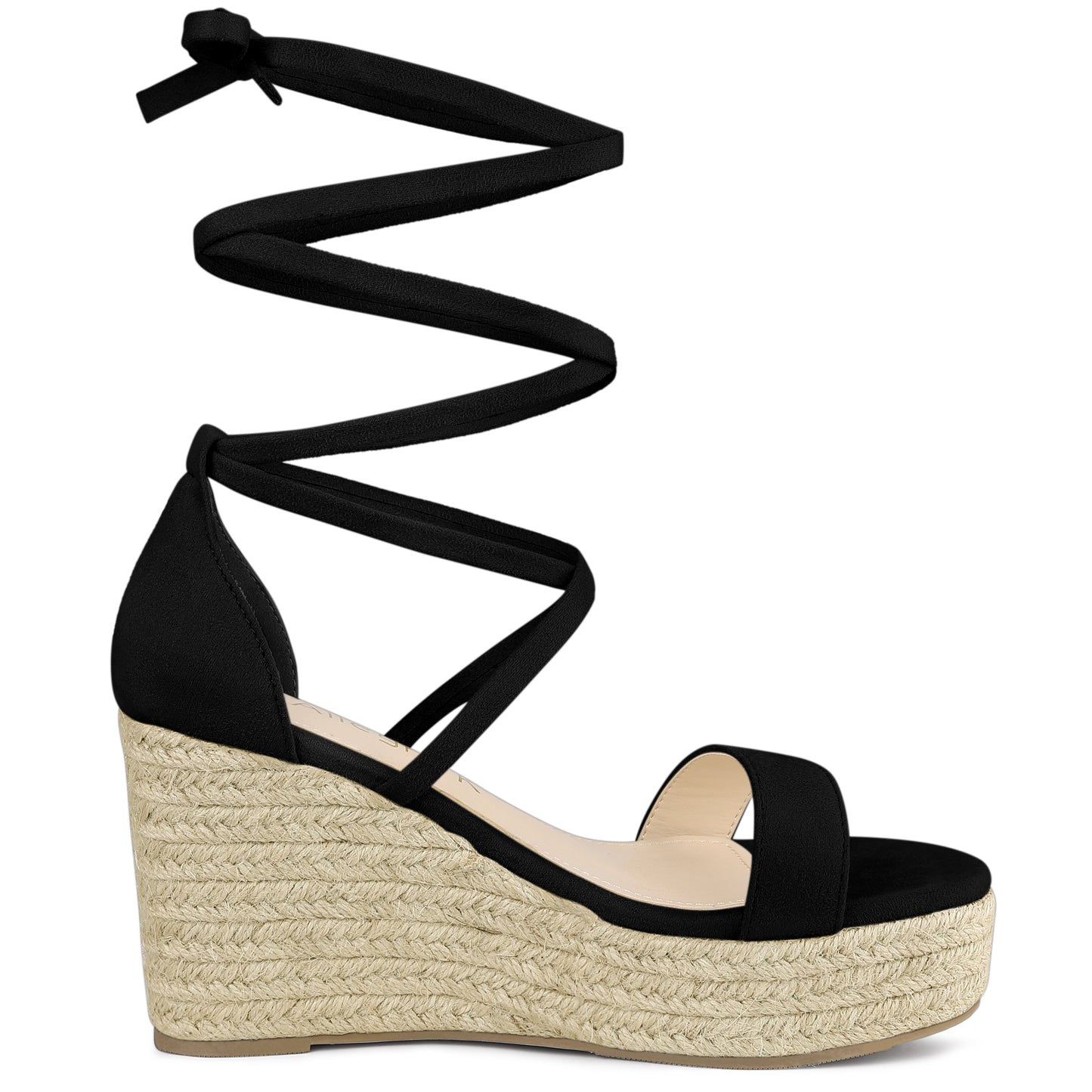 Sandalias de plataforma con cuña y cordones para mujer