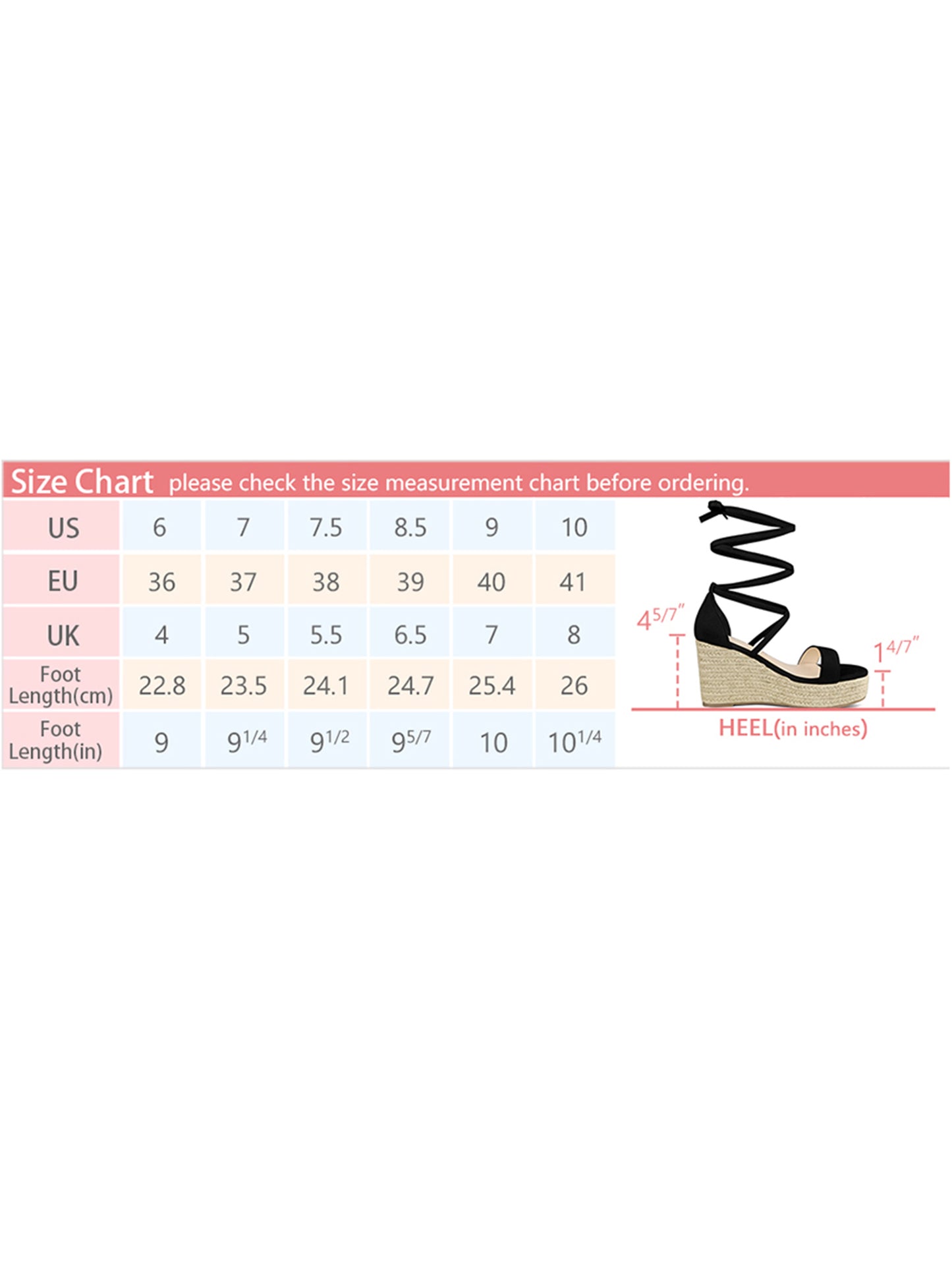 Women's Espadrille Platform Lace Up Wedge Heels Sandals