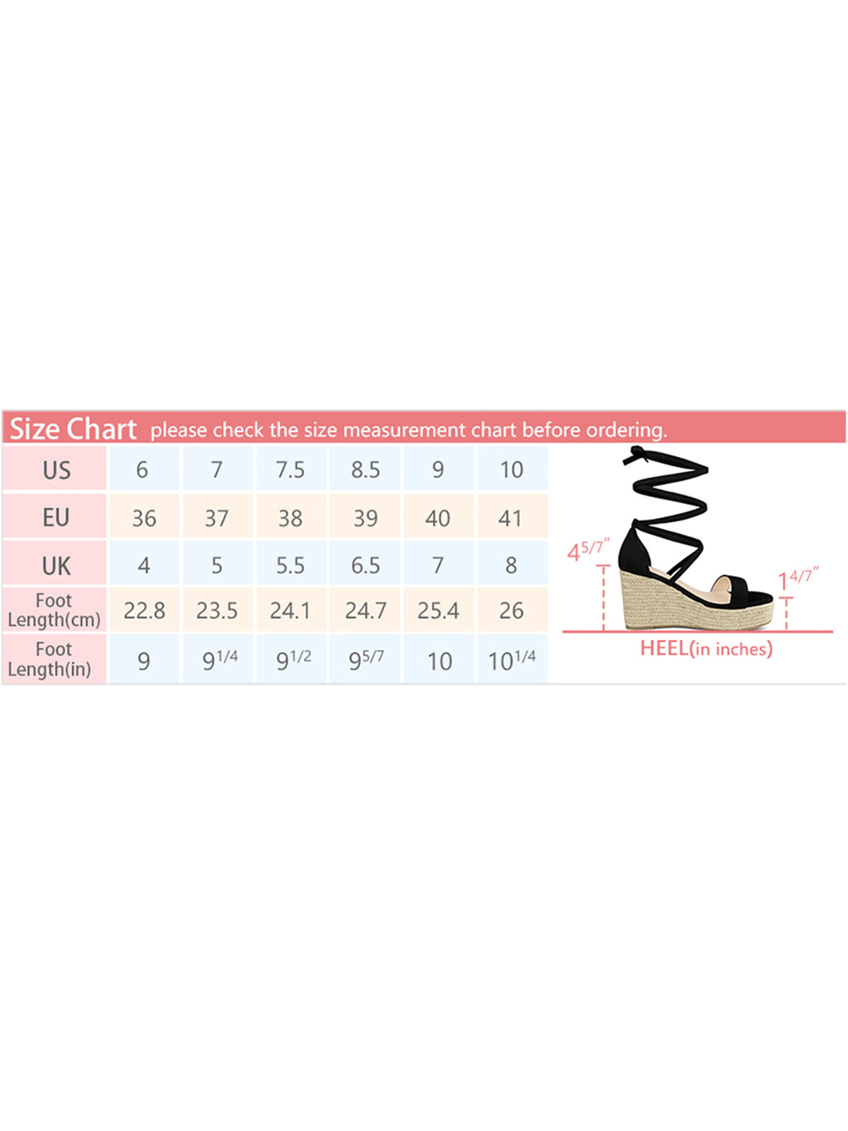Women's Espadrille Platform Lace Up Wedge Heels Sandals