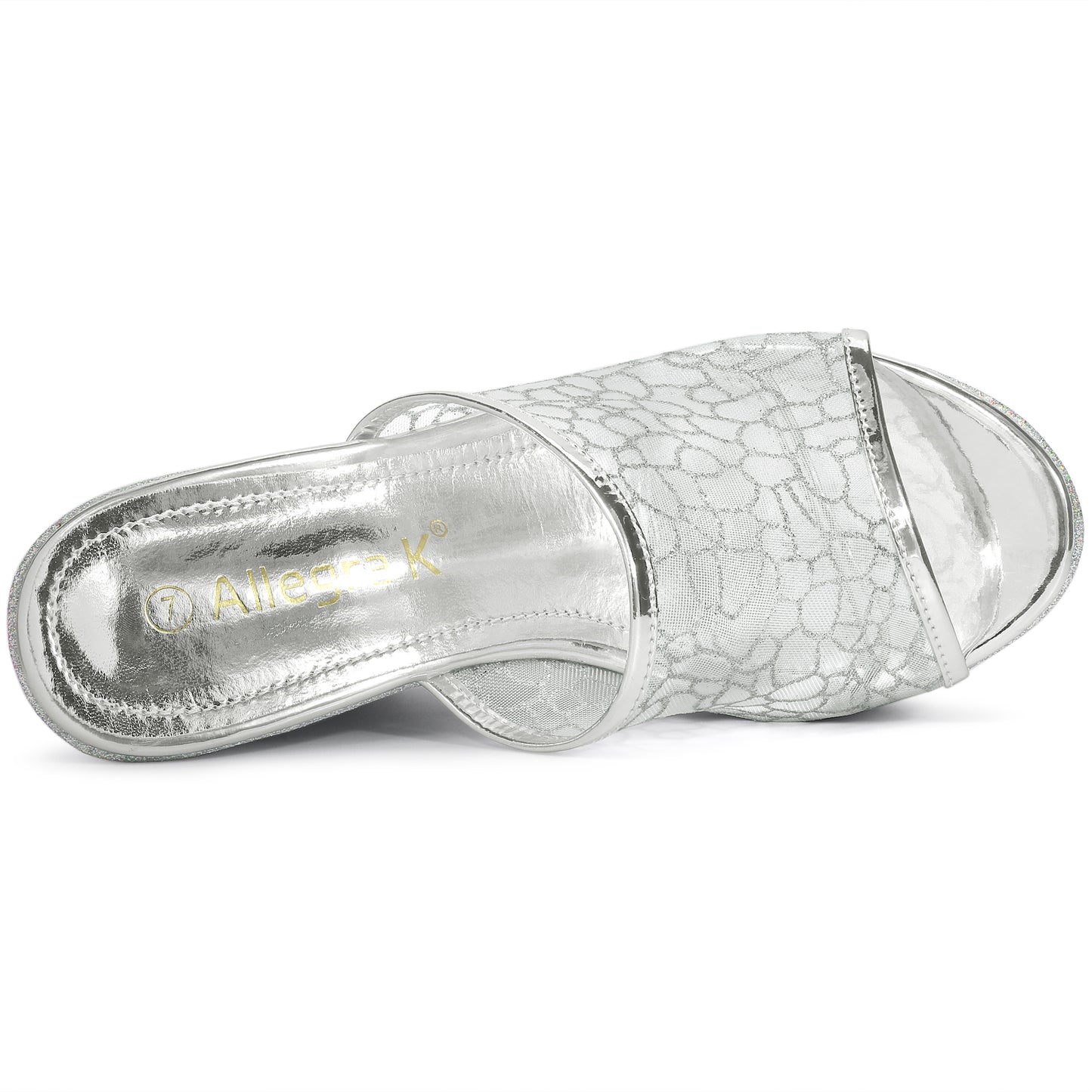 Sandalias de cuña con plataforma y brillo para mujer