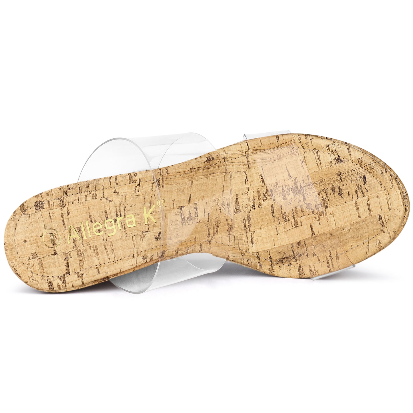 Sandalias de plataforma con tiras transparentes y tacón de cuña para mujer