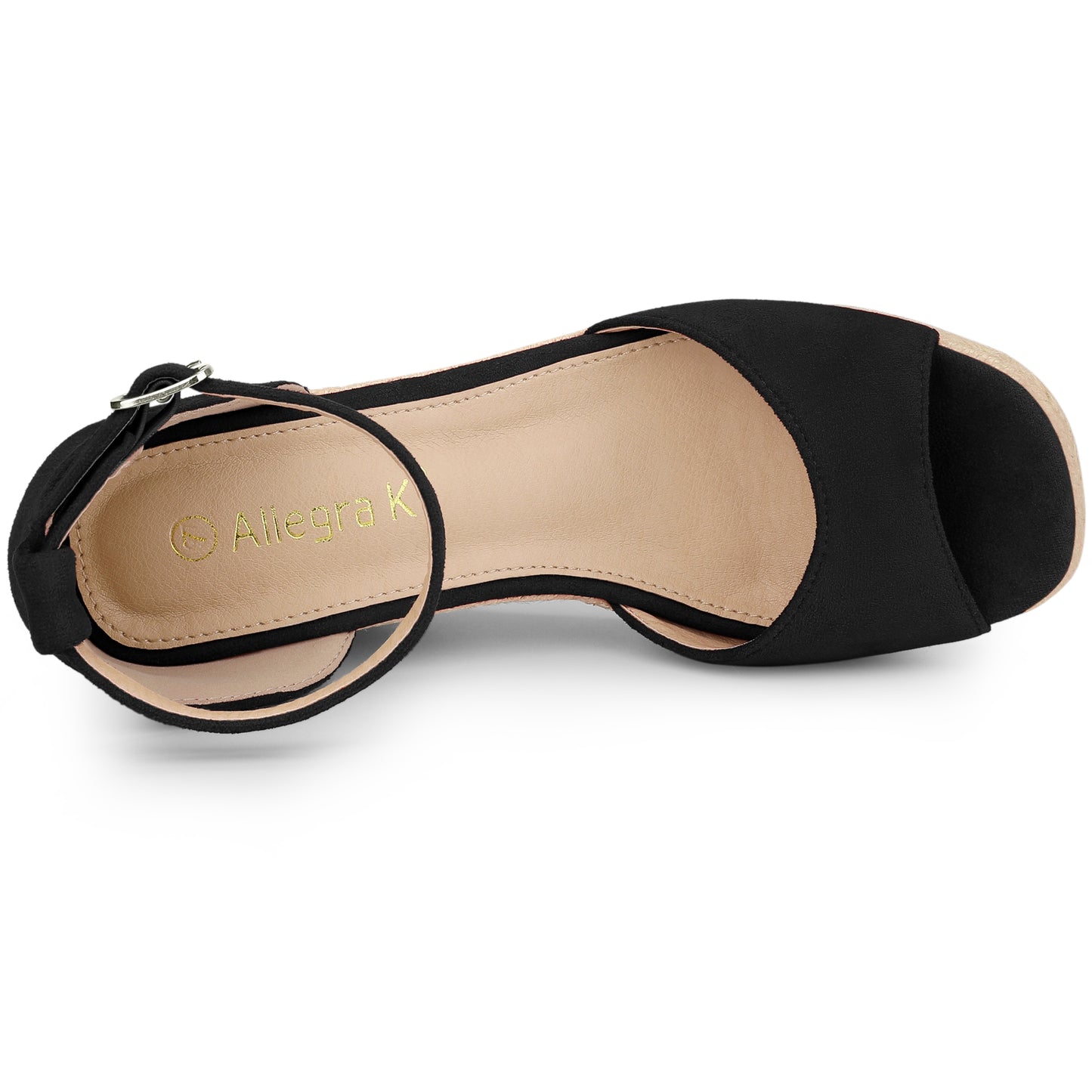 Sandalias de plataforma con tiras en el tobillo y tacón de cuña para mujer