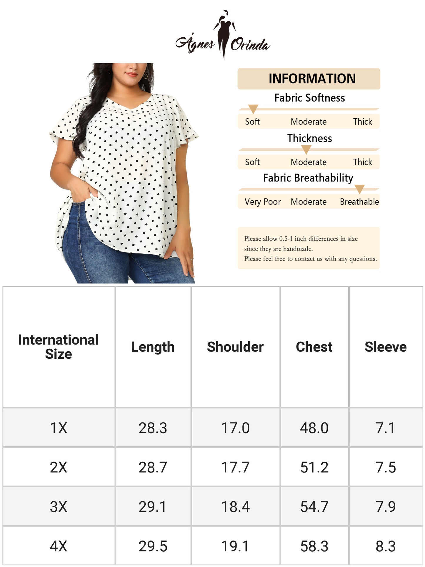 Women Plus Size Top V Neck Tie Waist Polka Dots Ruffle Summer Short Sleeve Blouse