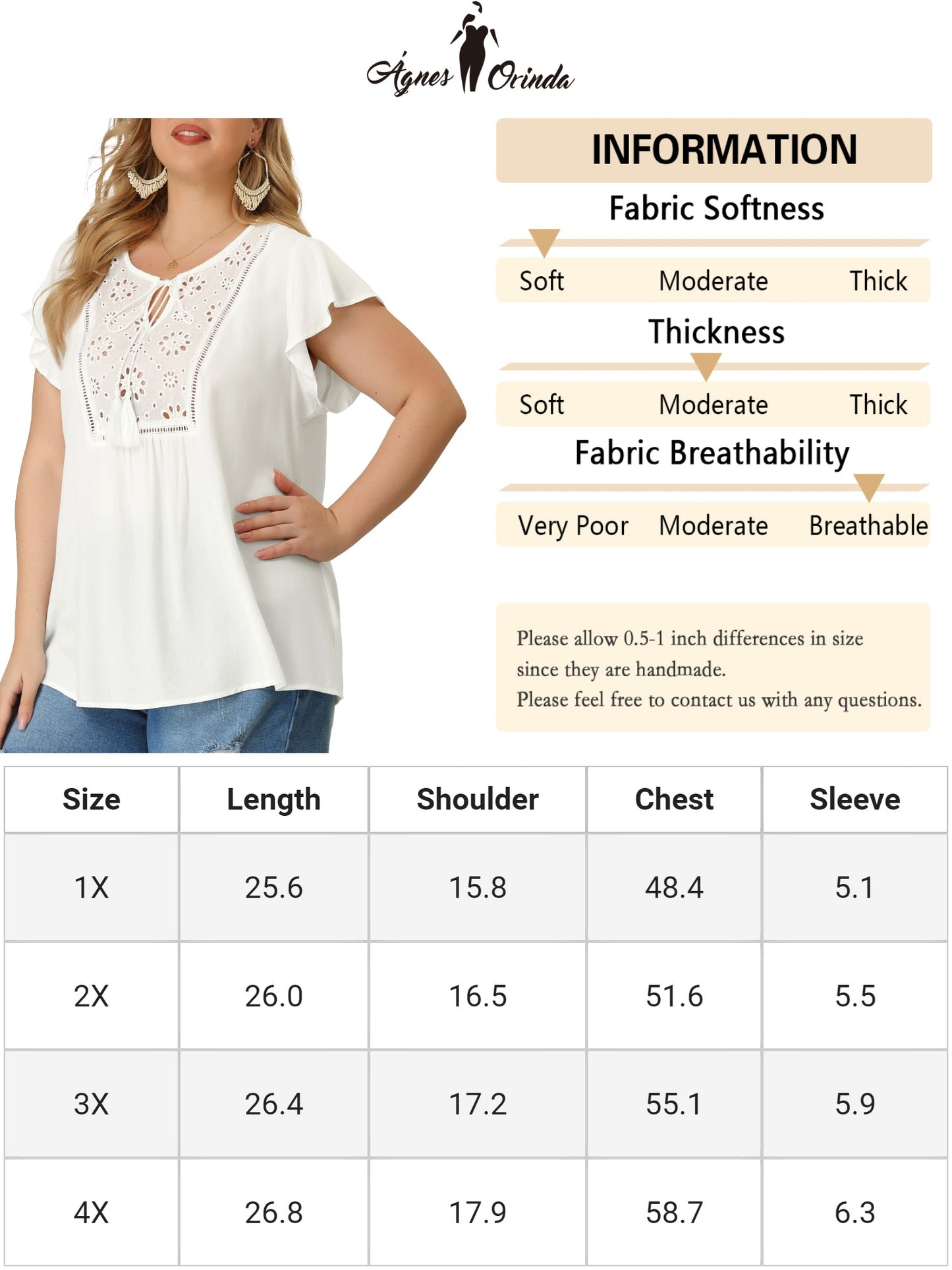 Women's Plus Size Blouse Ruffle Sleeve Peasant Tie Neck Boho Summer Top