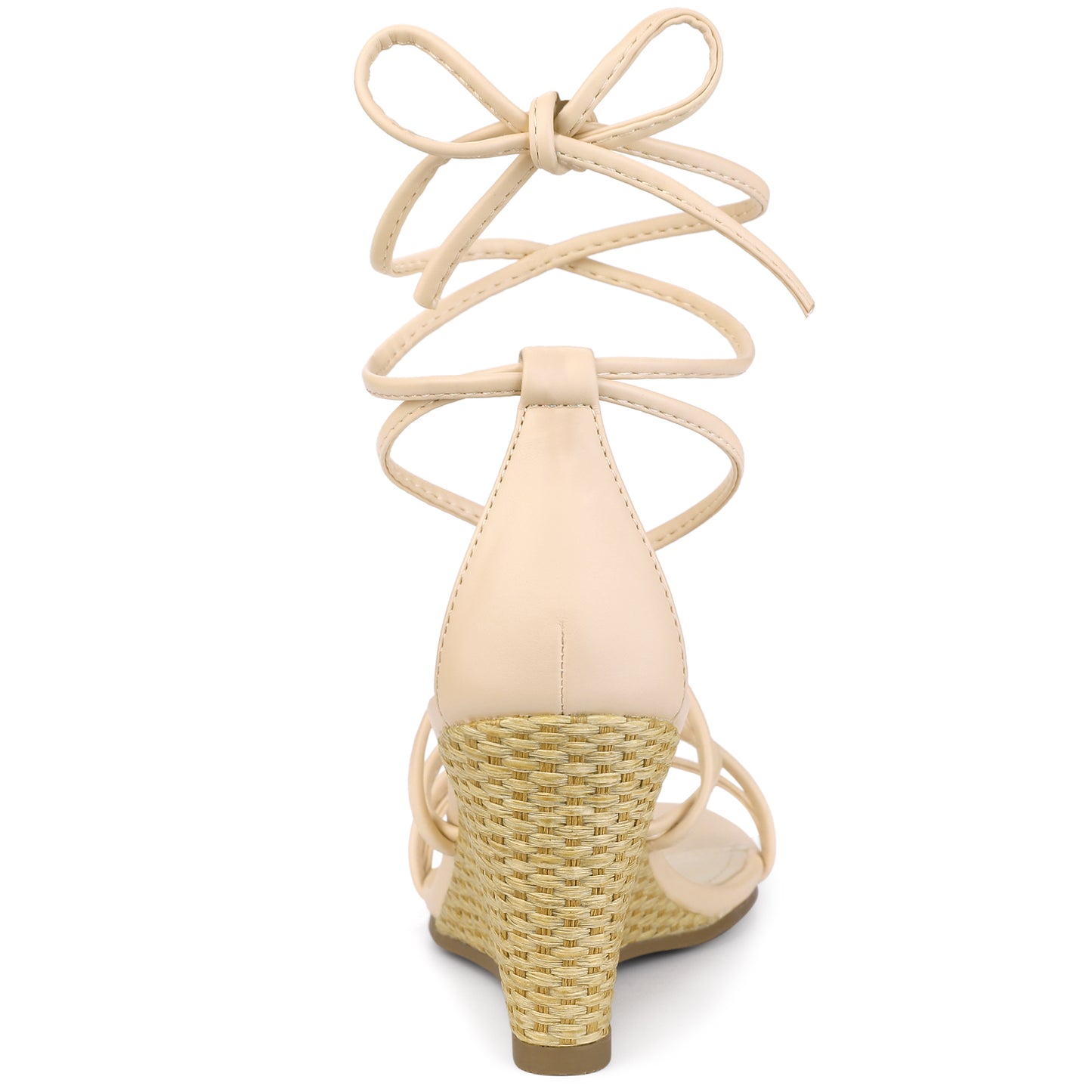 Sandalias de cuña con tiras y cordones para mujer