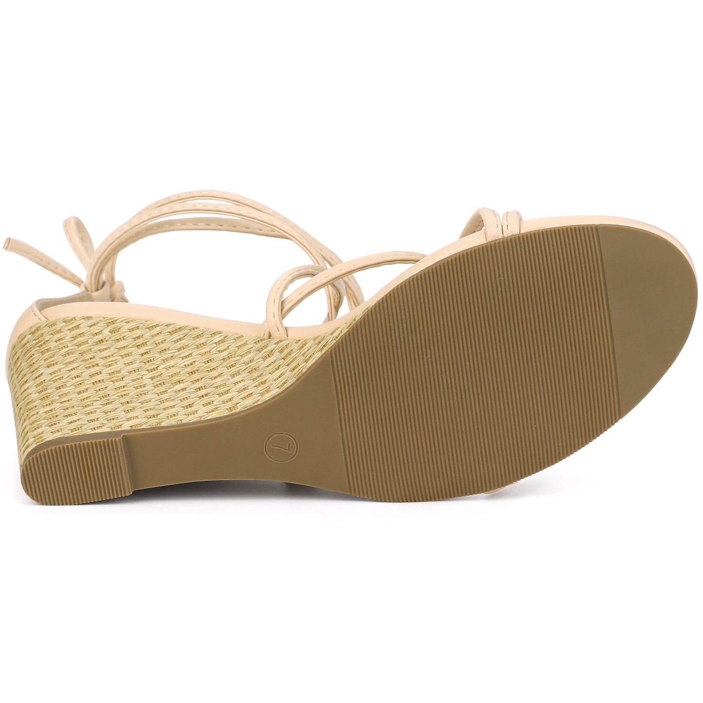 Sandalias de cuña con tiras y cordones para mujer