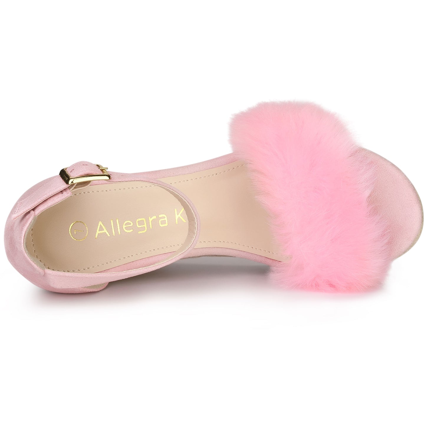 Women's Espadrille Platform Heels Faux Fur Wedge Sandals