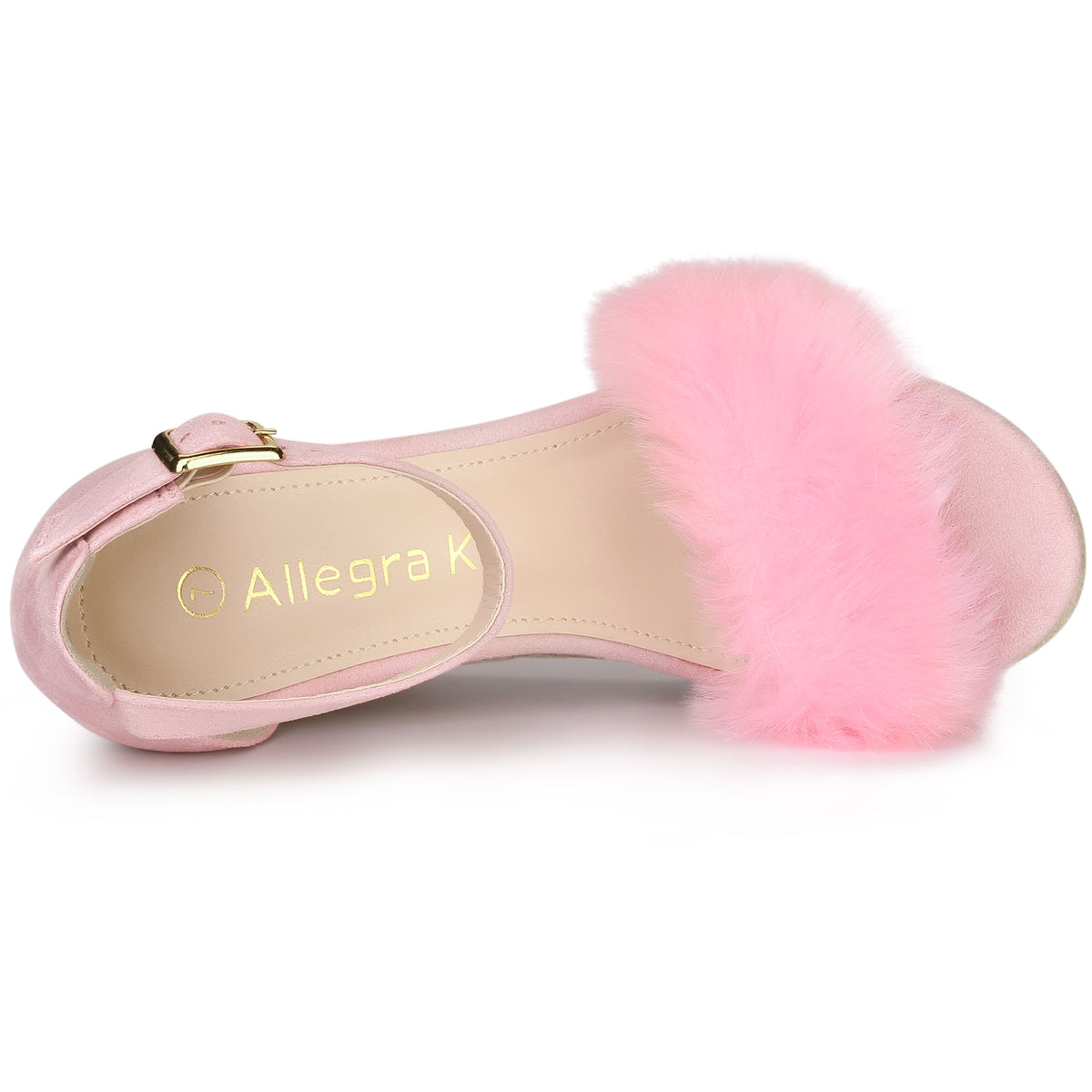 Women's Espadrille Platform Heels Faux Fur Wedge Sandals