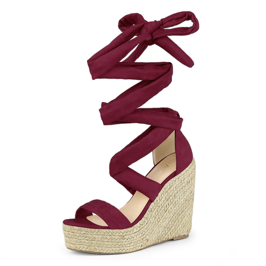 Alpargatas de mujer con plataforma, sandalias con cordones y punta abierta, cuñas y tacones