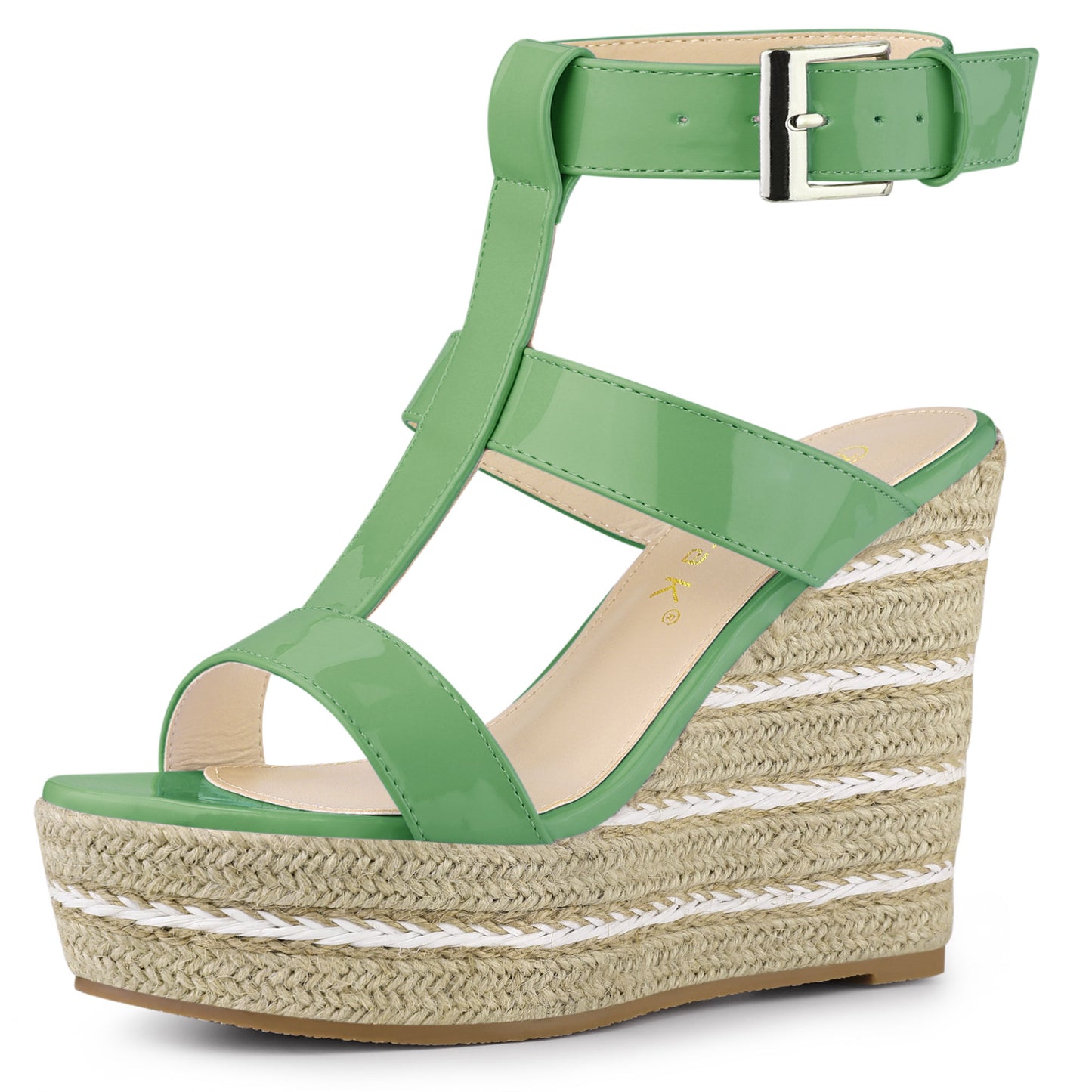 Sandalias de plataforma con cuña y tiras para mujer