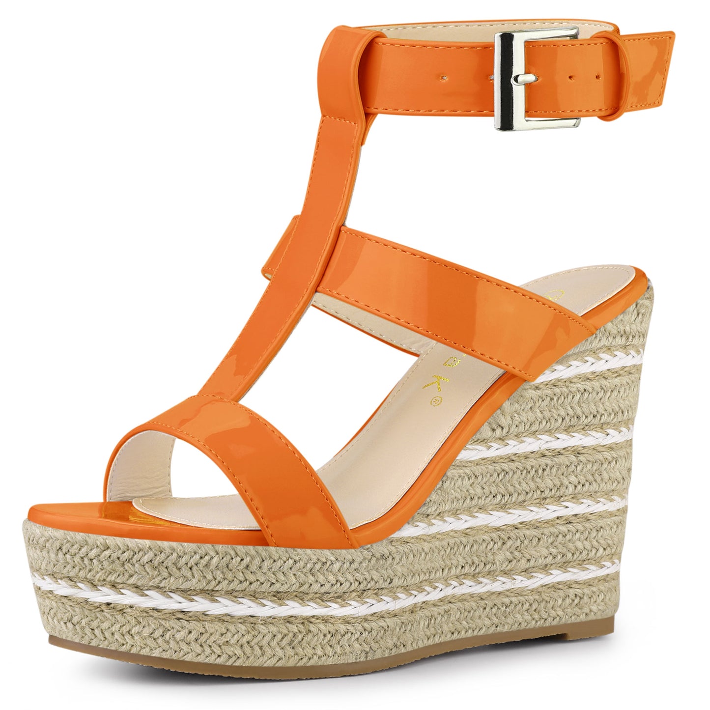 Sandalias de plataforma con cuña y tiras para mujer