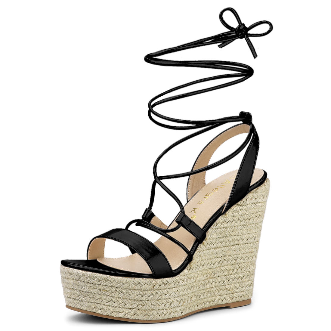 Women's Espadrilles Platform Wedges Heel Lace Up Sandals