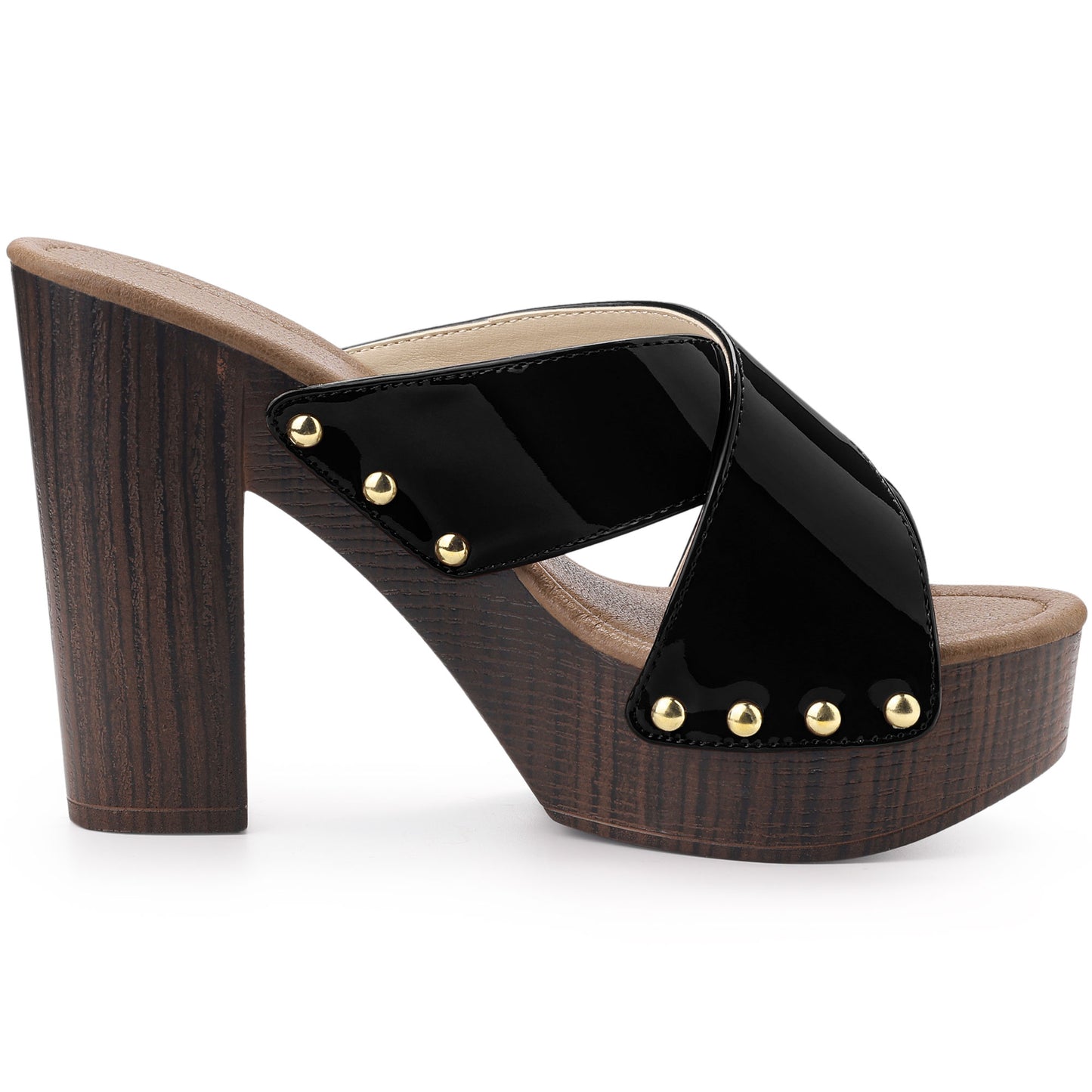 Sandalias de plataforma con tiras cruzadas y tacones gruesos para mujer