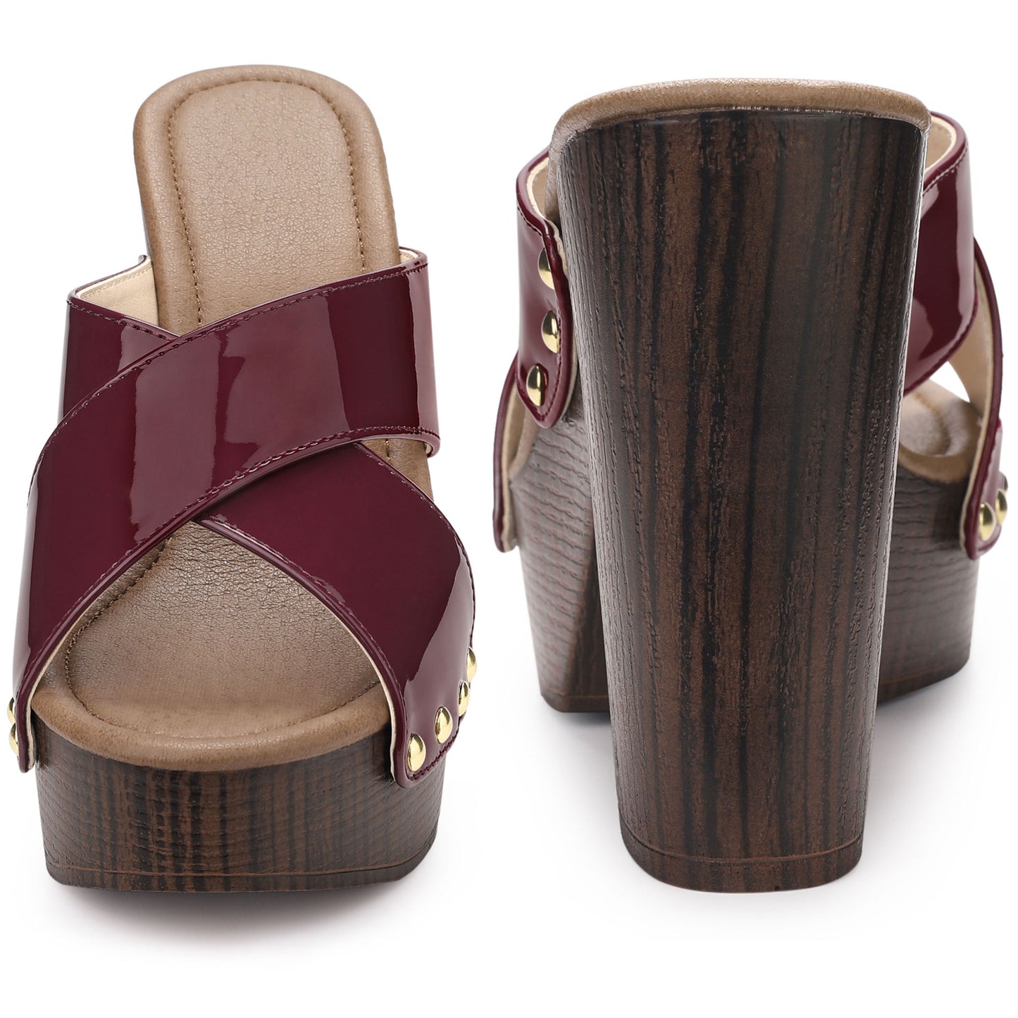 Women Platform Crisscross Strap Chunky Heels Sandals